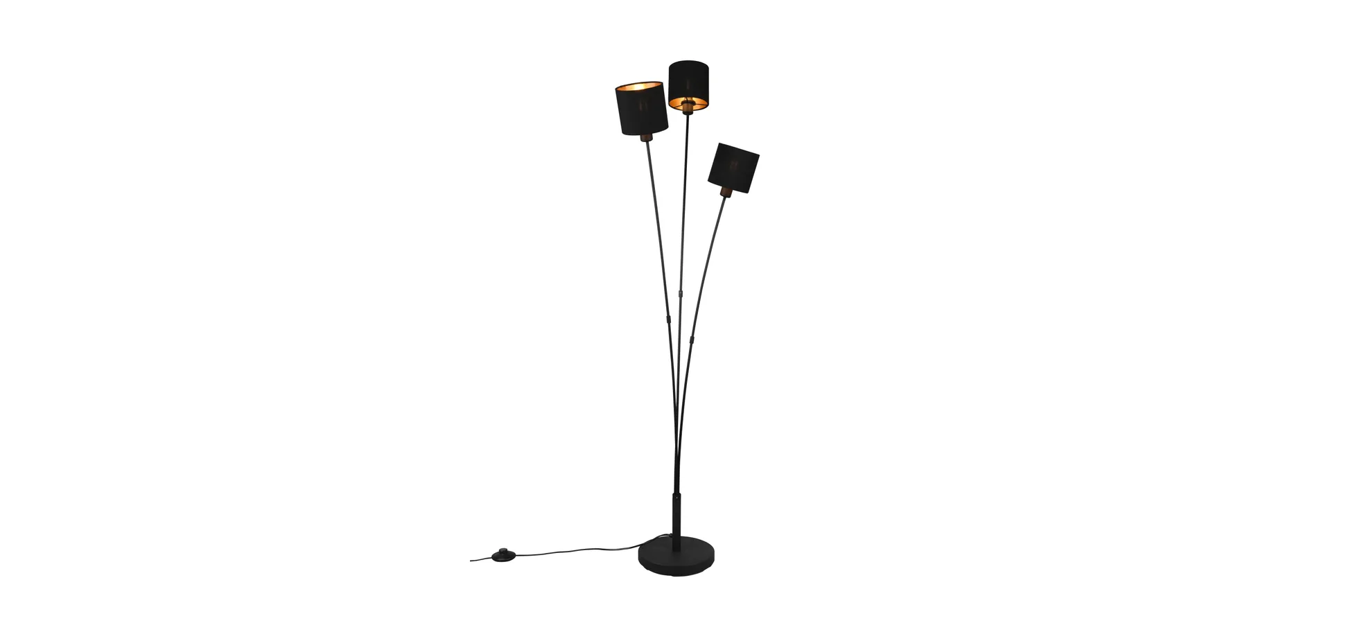 LED-Stehleuchte - 3-flg. - HBT ca. 150x41x42 cm, Schwarz