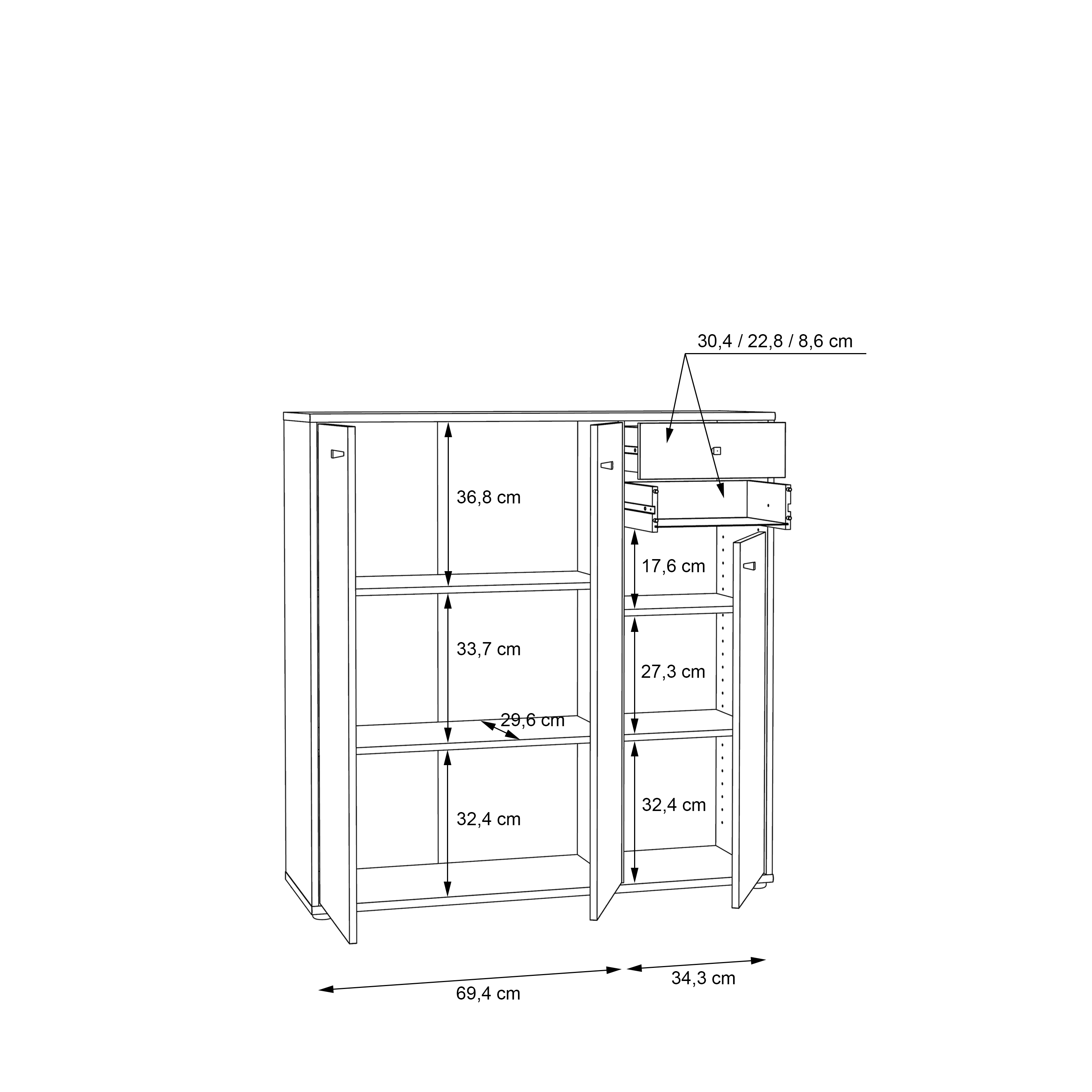 Kommode, Sonoma Oak - Faik