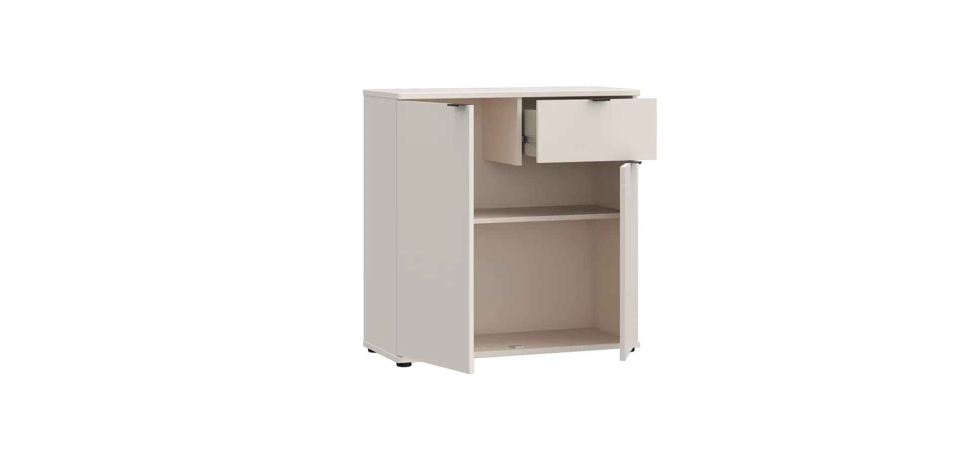 Kommode, Sand, 2 Türen, 1 Schub - Finella