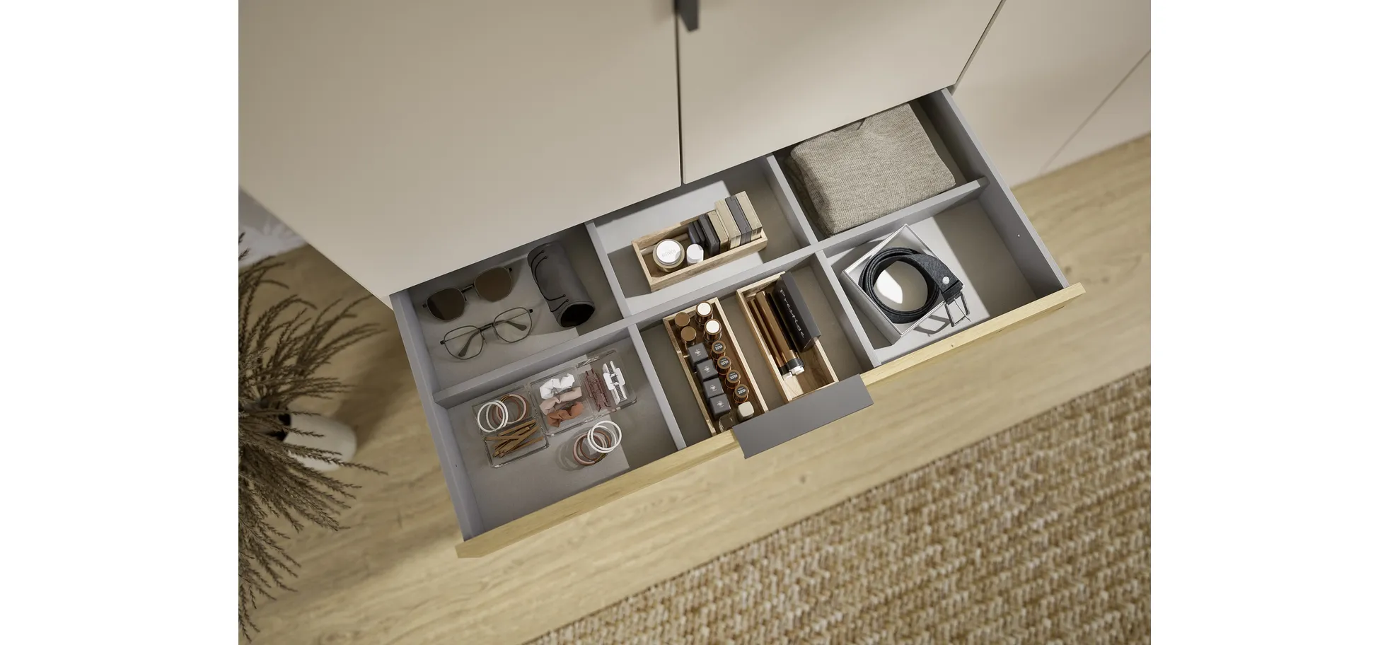 Drehtürenschrank, 5-türig, champagner - Rani