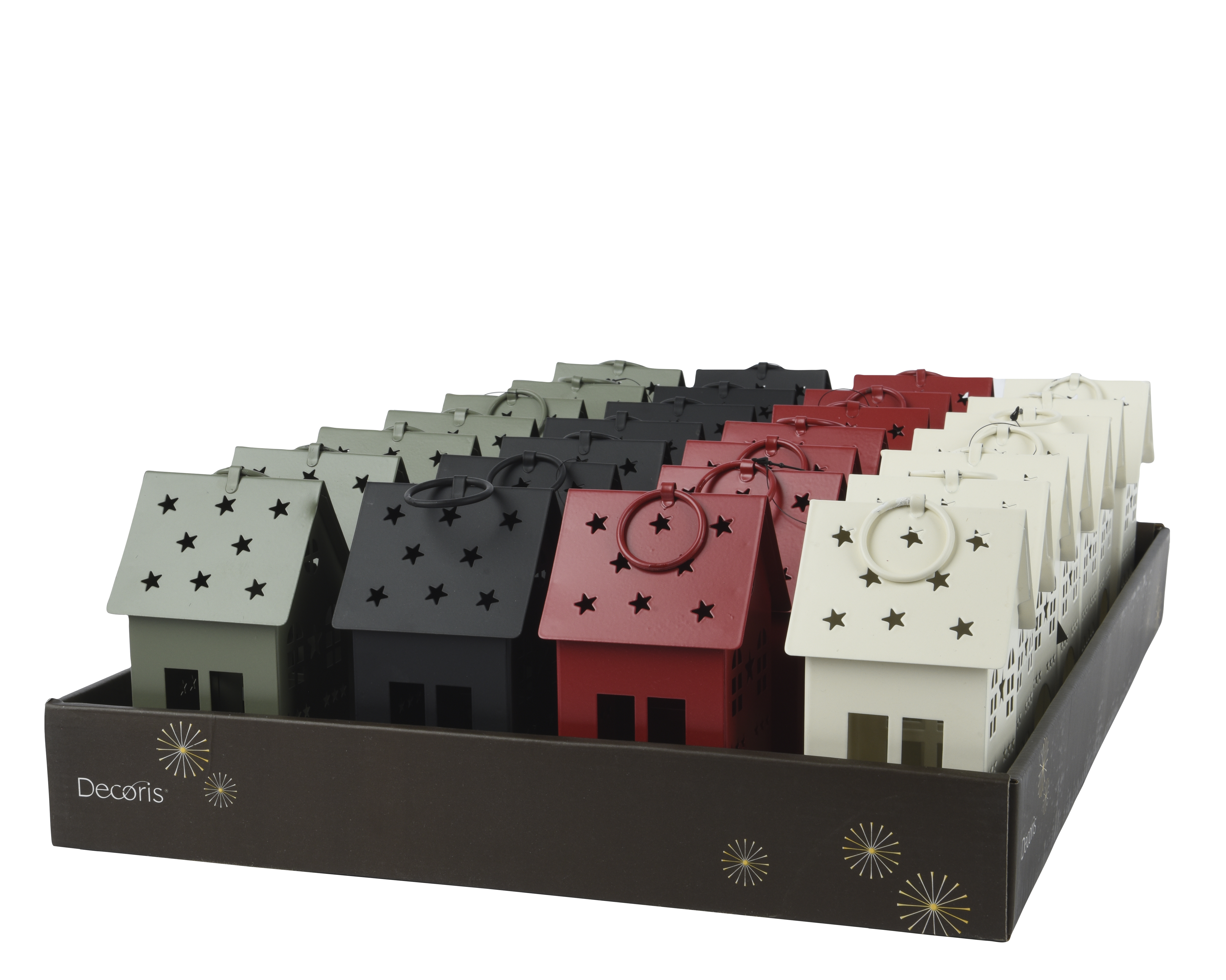 Laterne - sortiert, Eisen, L8-W8-H15cm