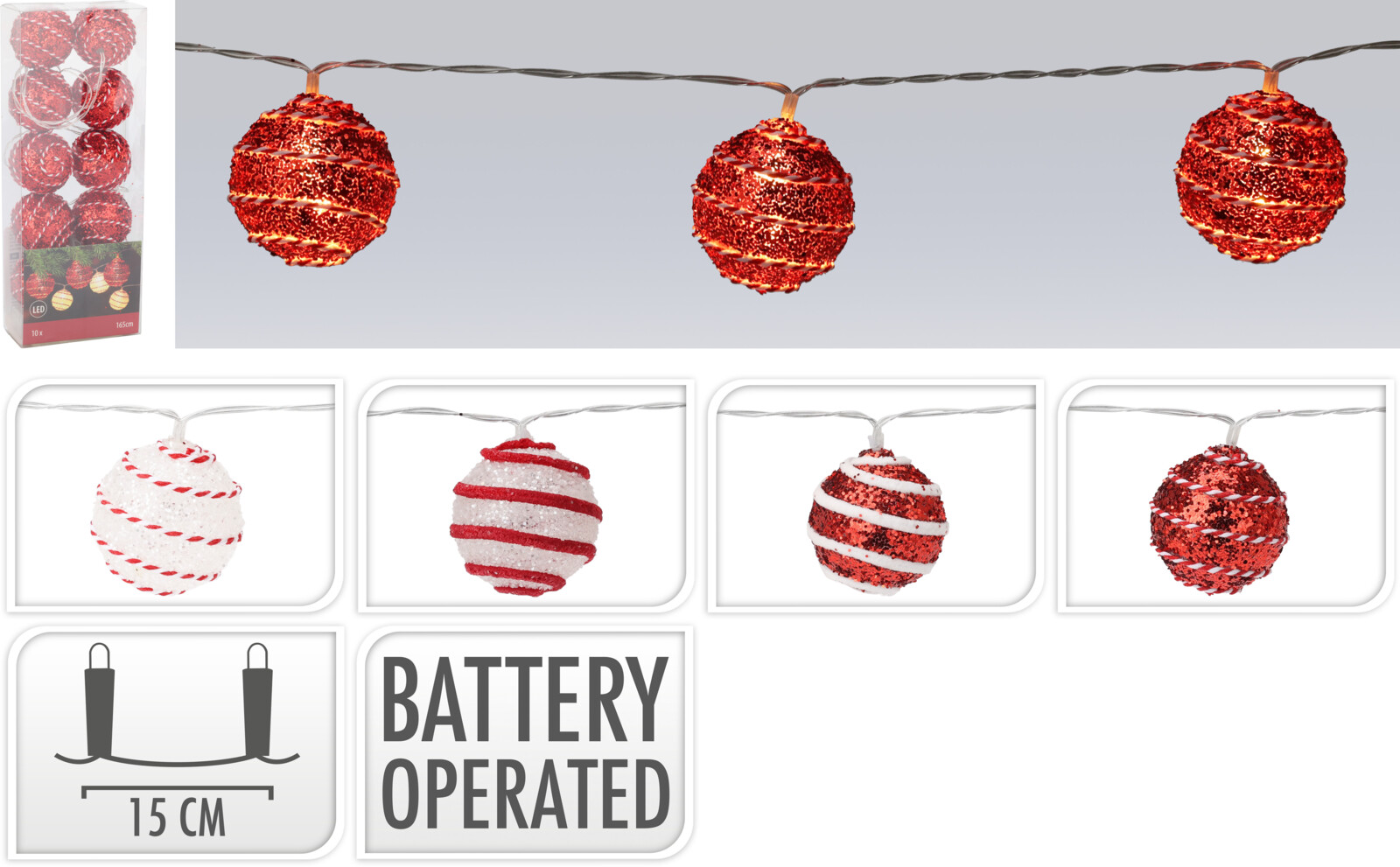 Lichterkette LED - batteriebetrieb, sortiert