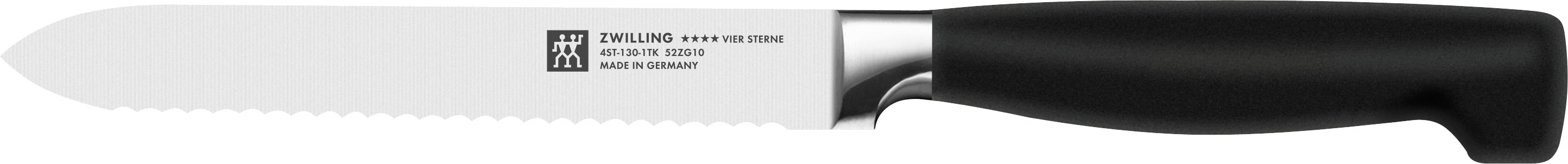 Universalmesser 13 cm, Wellenschliff  - Vier Sterne