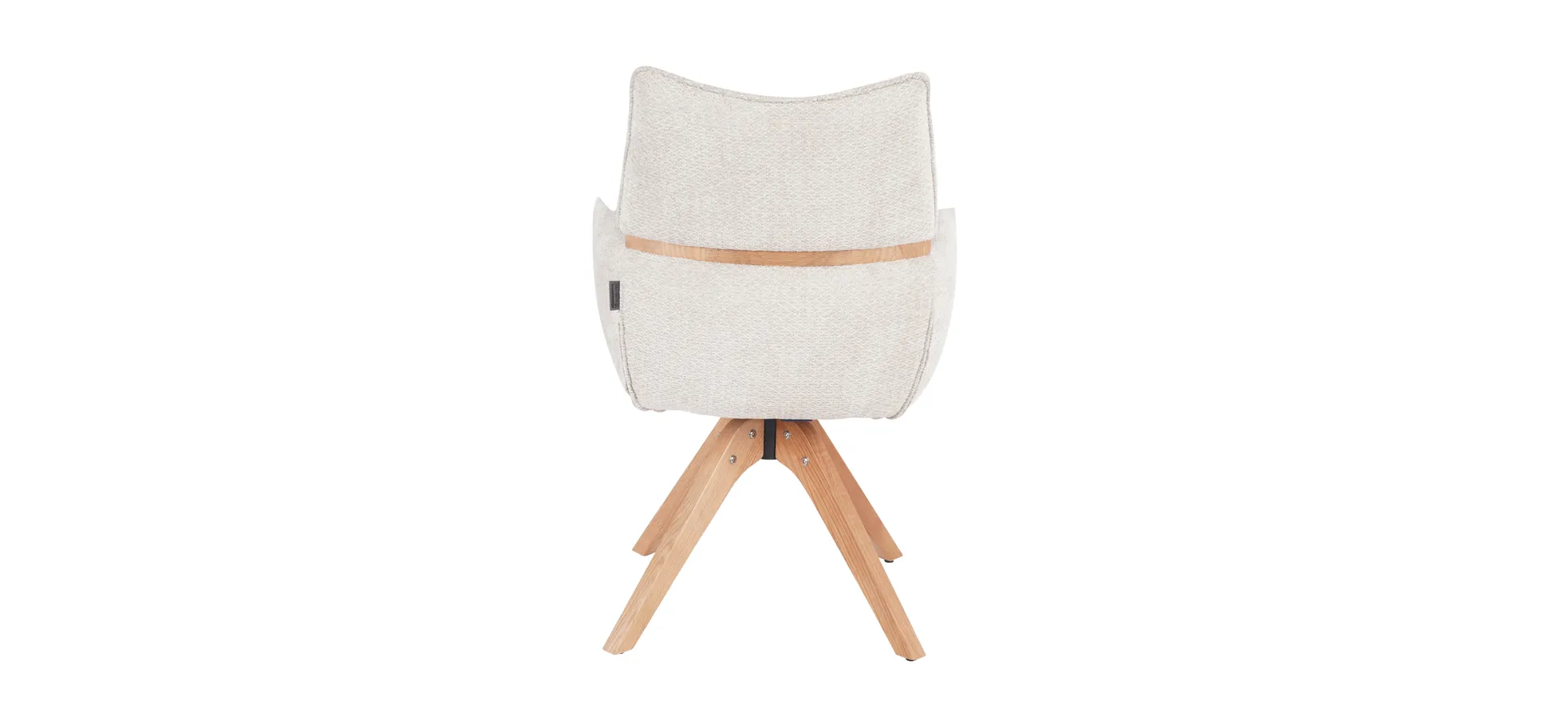 Armlehnstuhl, Bezug beige, Gestell Eiche - Marou