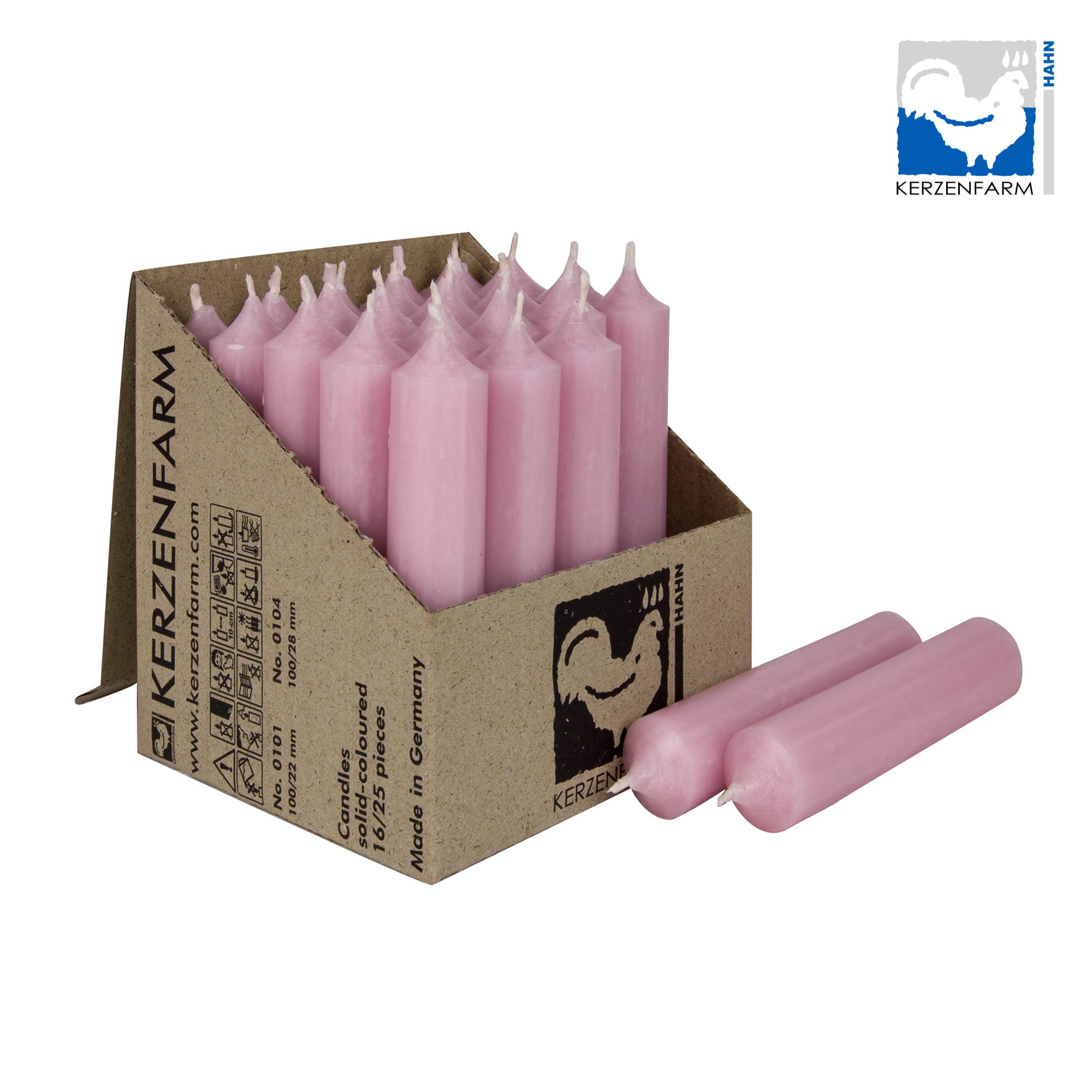 Stabkerze pastellaltrosa - 22x100mm