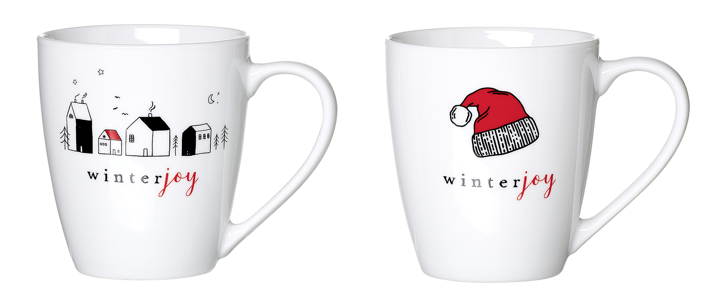 Becher Winterjoy, sort. - red, 360ml