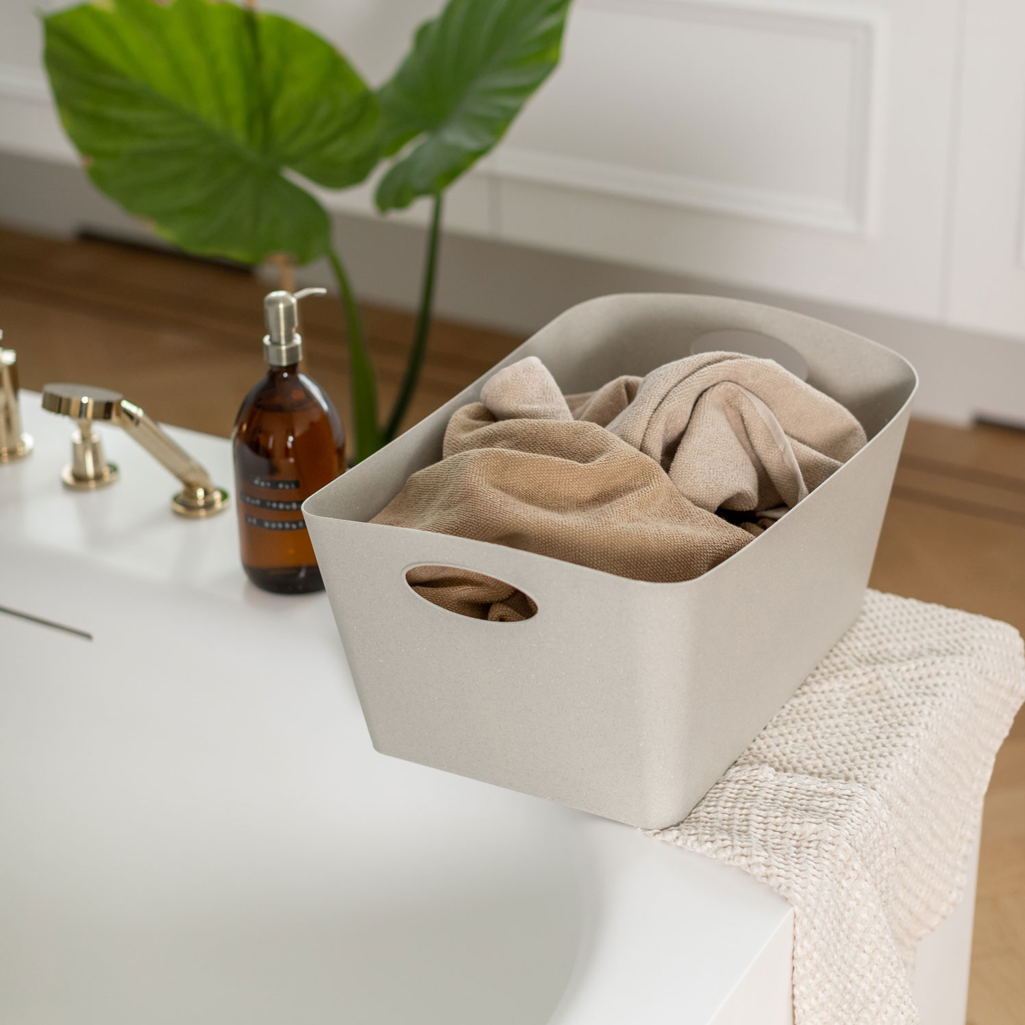 Aufbewahrungsbox 15l, recycled desert sand - ineinander schachtelbar, stabil, CO2-neutral