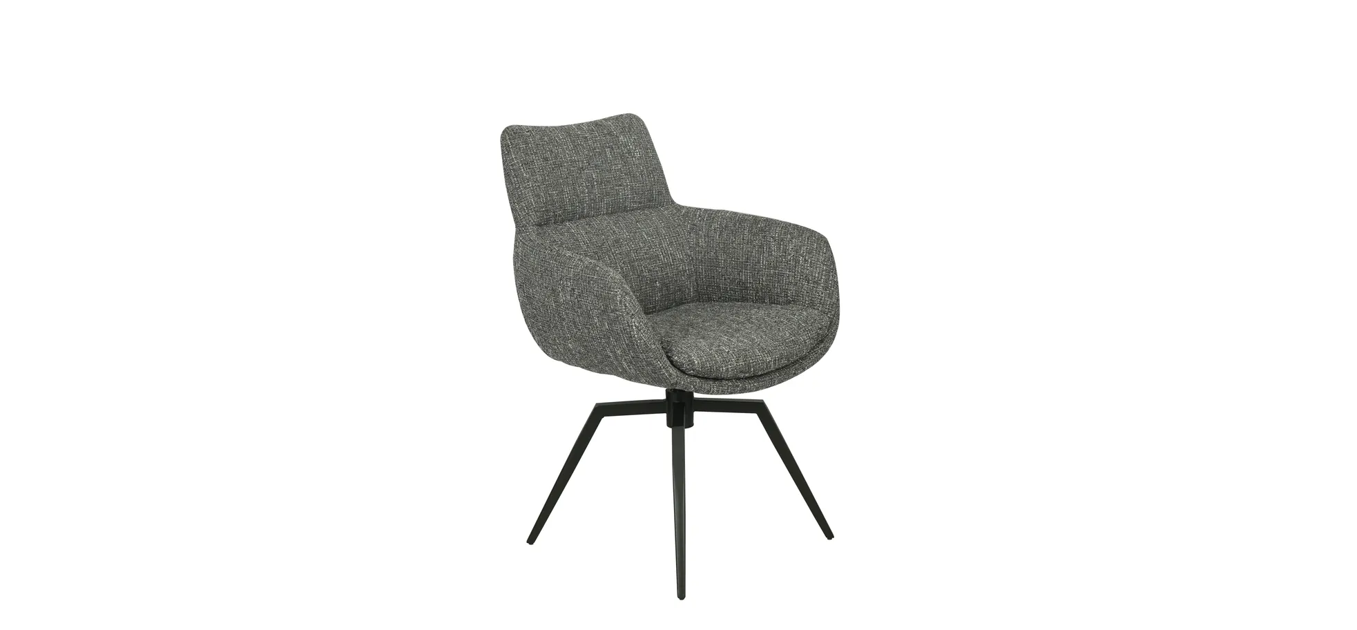 Armlehnstuhl, Stoff grau, drehbar - Maxine