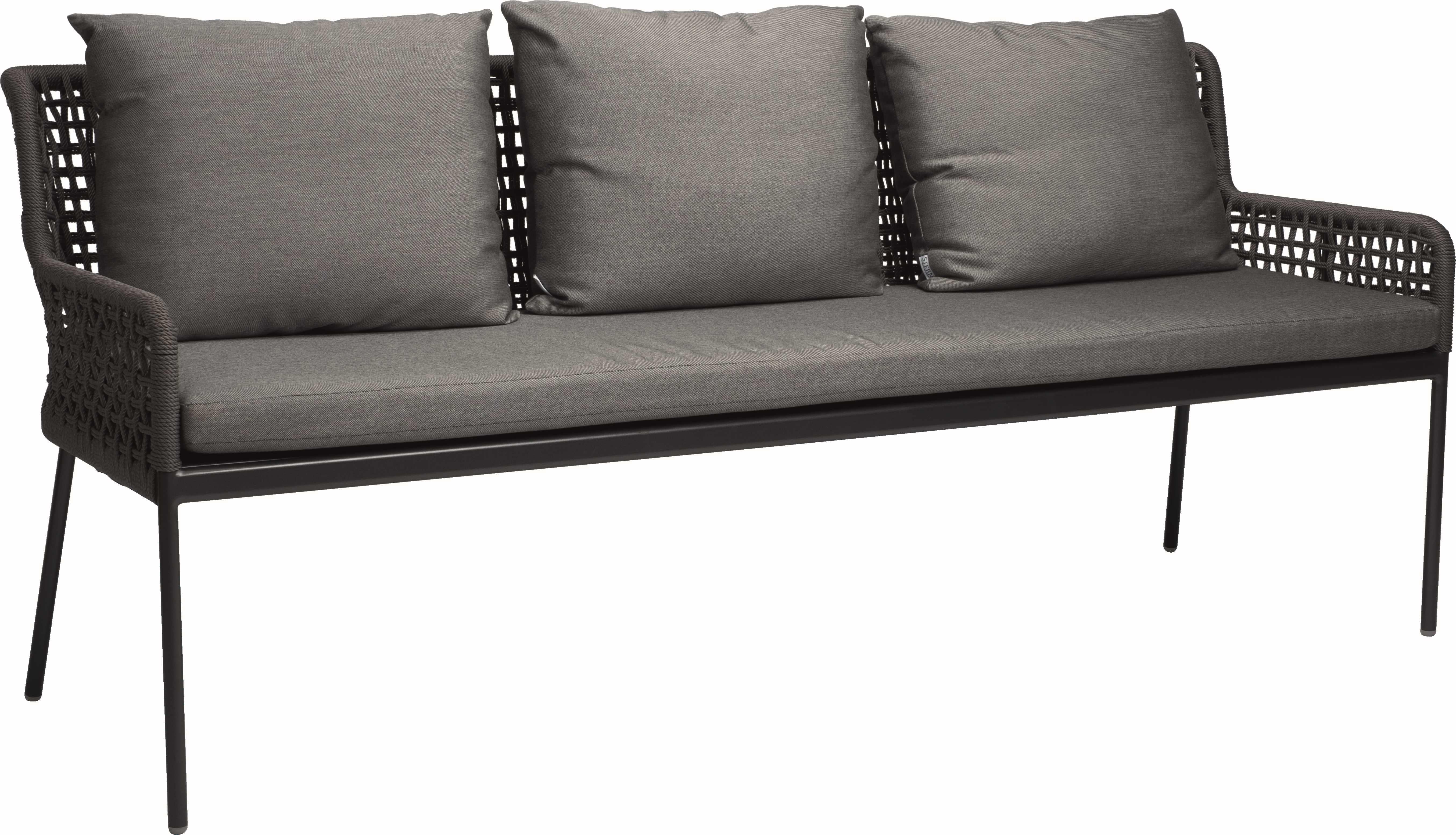 Bank, 3-Sitzer, Inkl. Sitzpolster+ Kissen - GRETA