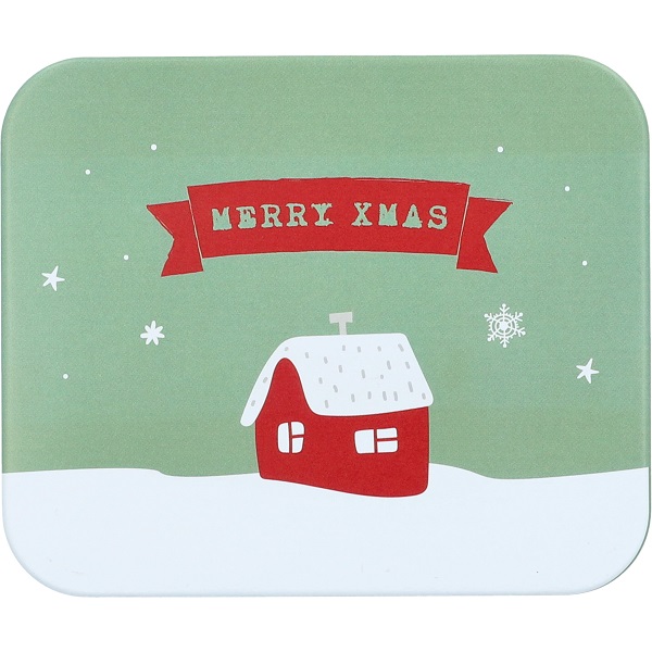 Gebäckdose Merry Xmas - grün, eckig,  Größe S