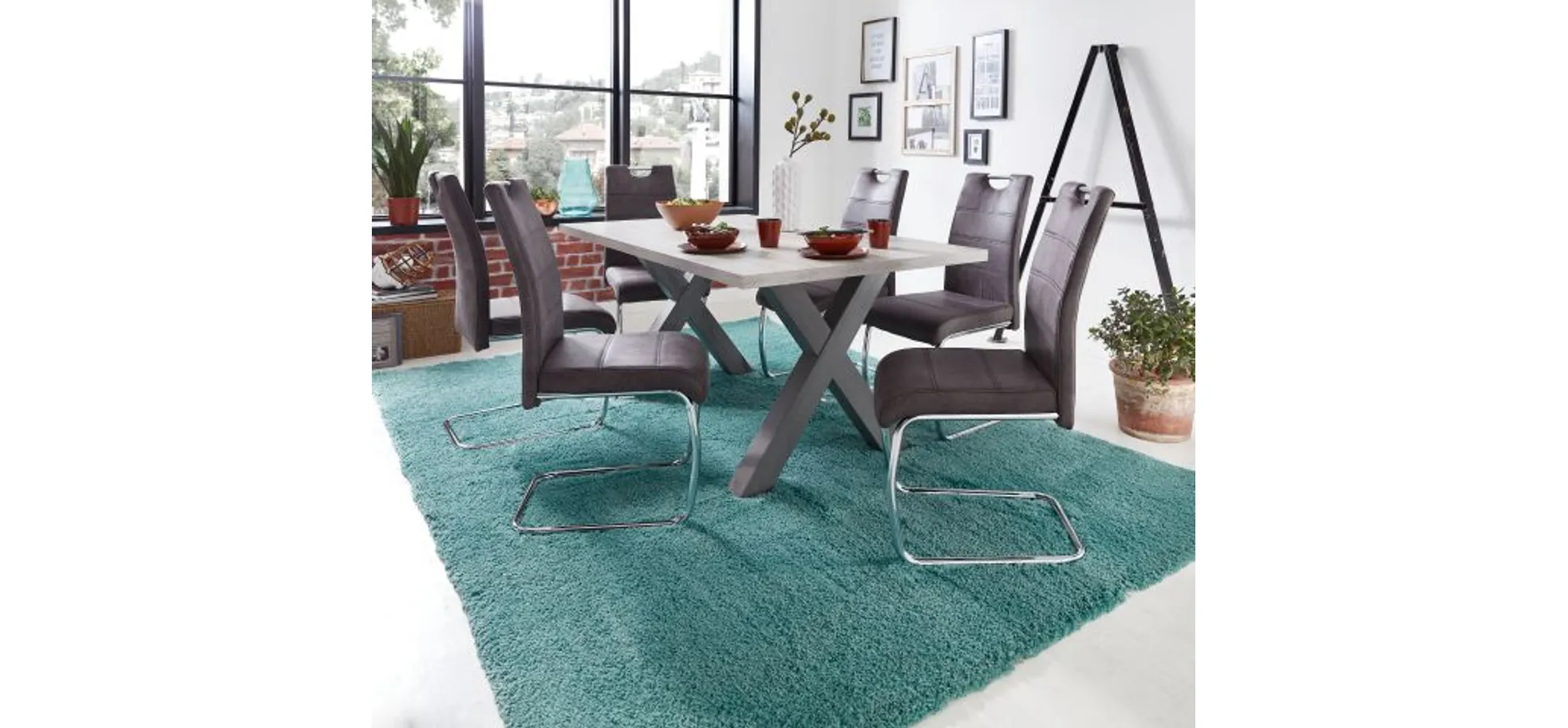 Schwingstuhl, grau, Metallgestell - HAIGER