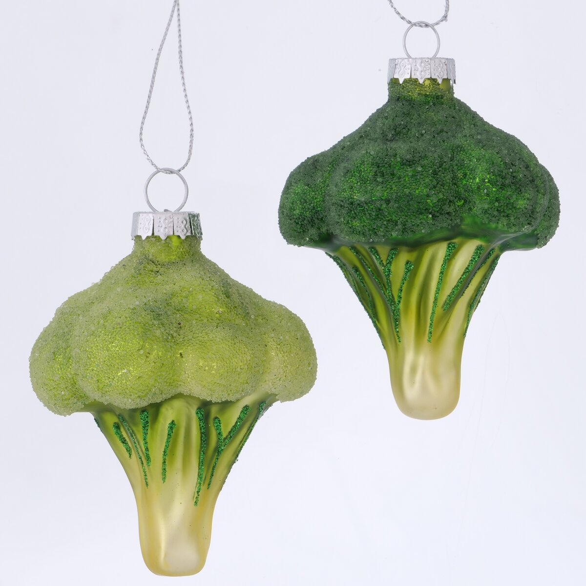 Weihnachtsanhänger Broccoli, 2 sort., Gemüse - L 7,00 cm, H 9,00 cm, grün