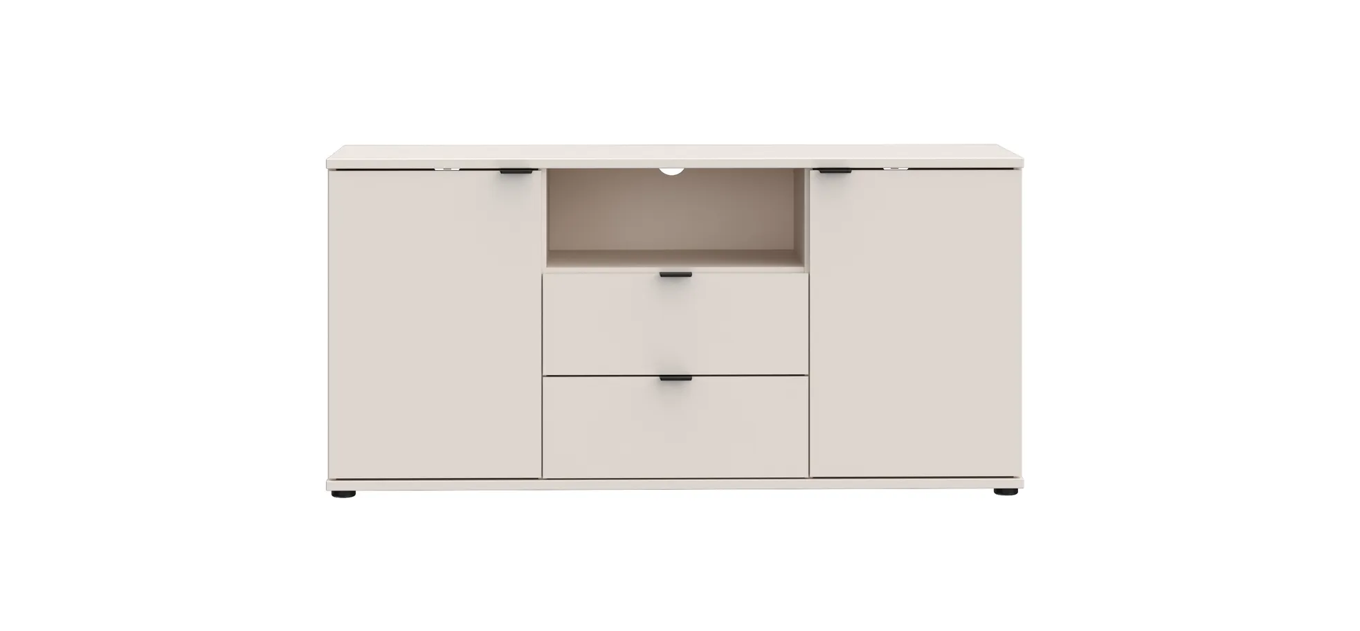 TV-Unterschrank, Sand, 2 Türen, 2 Schübe - Finella