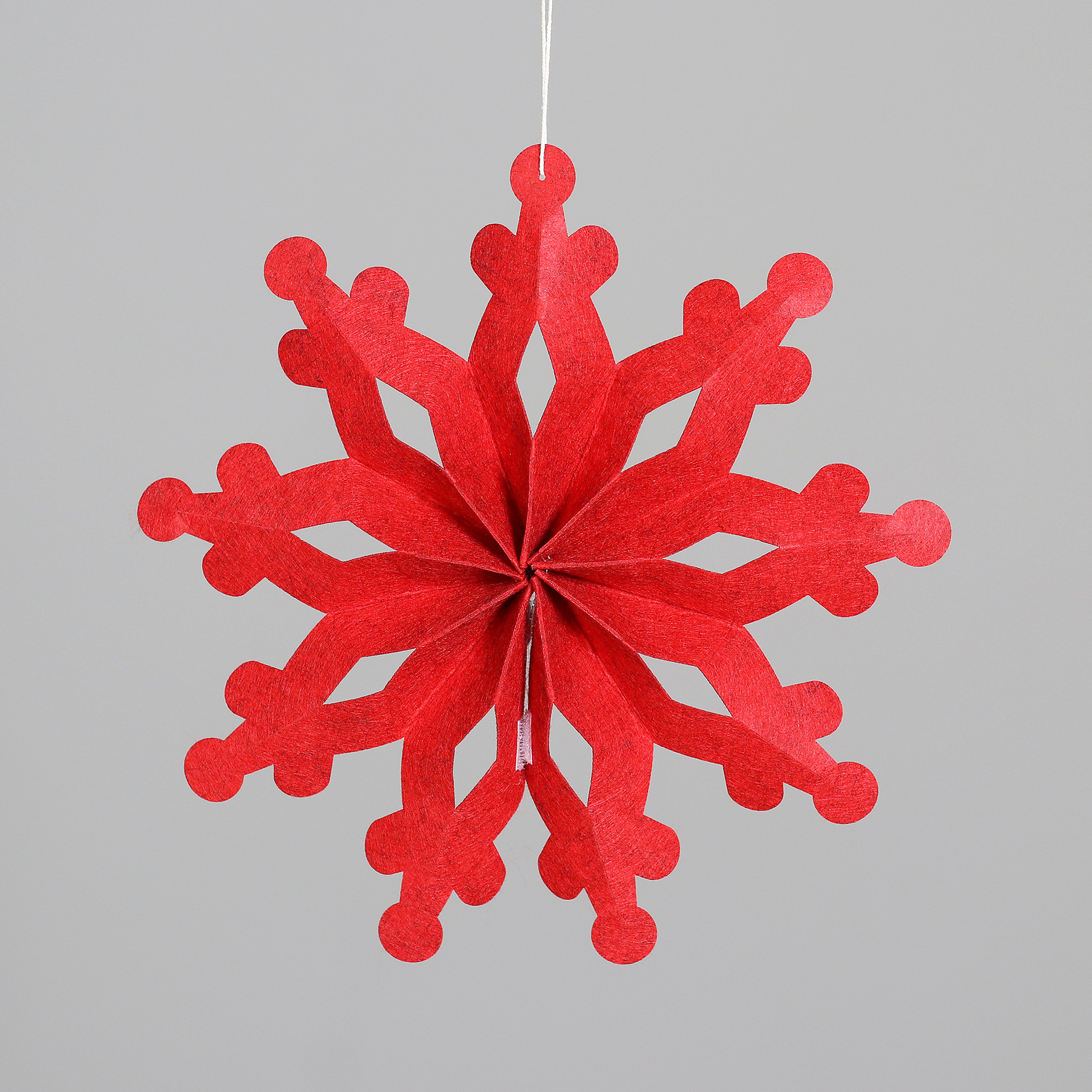 Schneeflocken Hänger aus Filz - rot, 32 cm