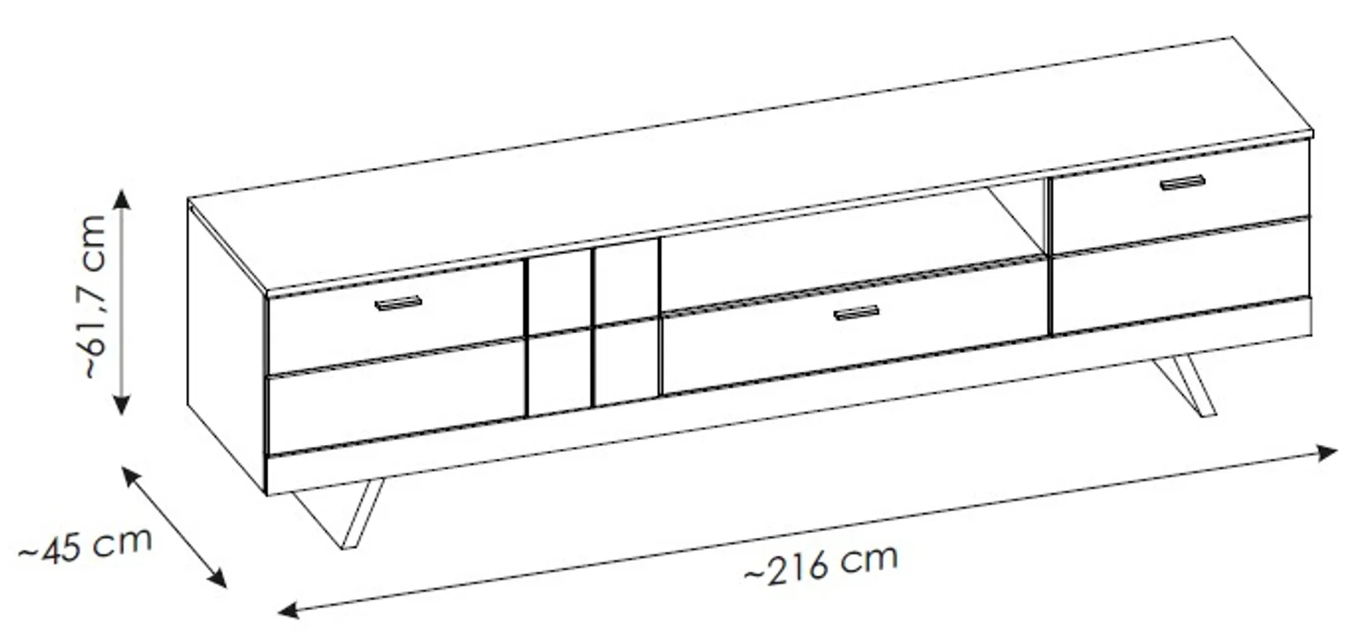 Lowboard, Eiche, Alpinweiß - MyStyle 1019