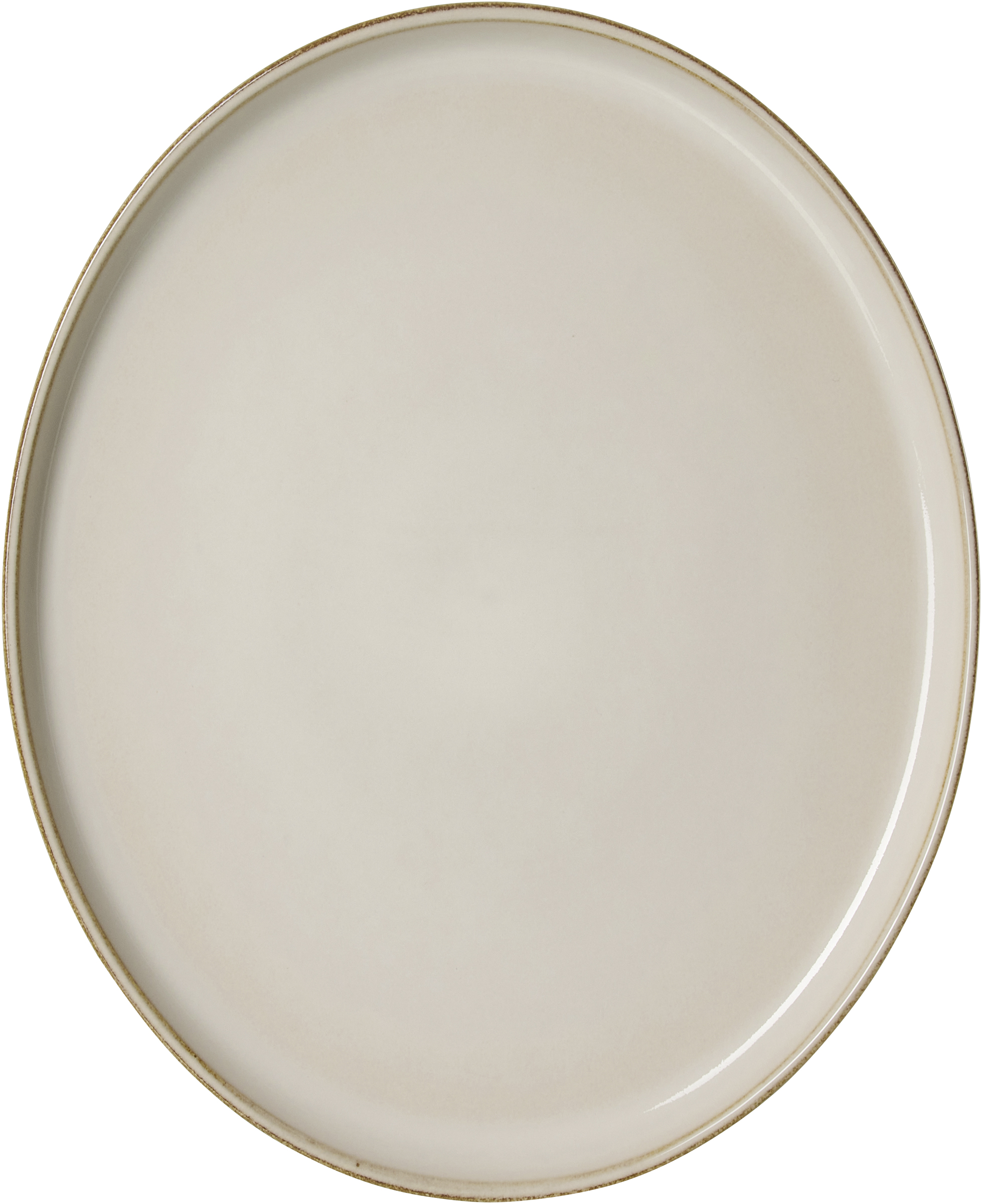 Platte Olivia, oval - steingut, beige, 29,5x25cm