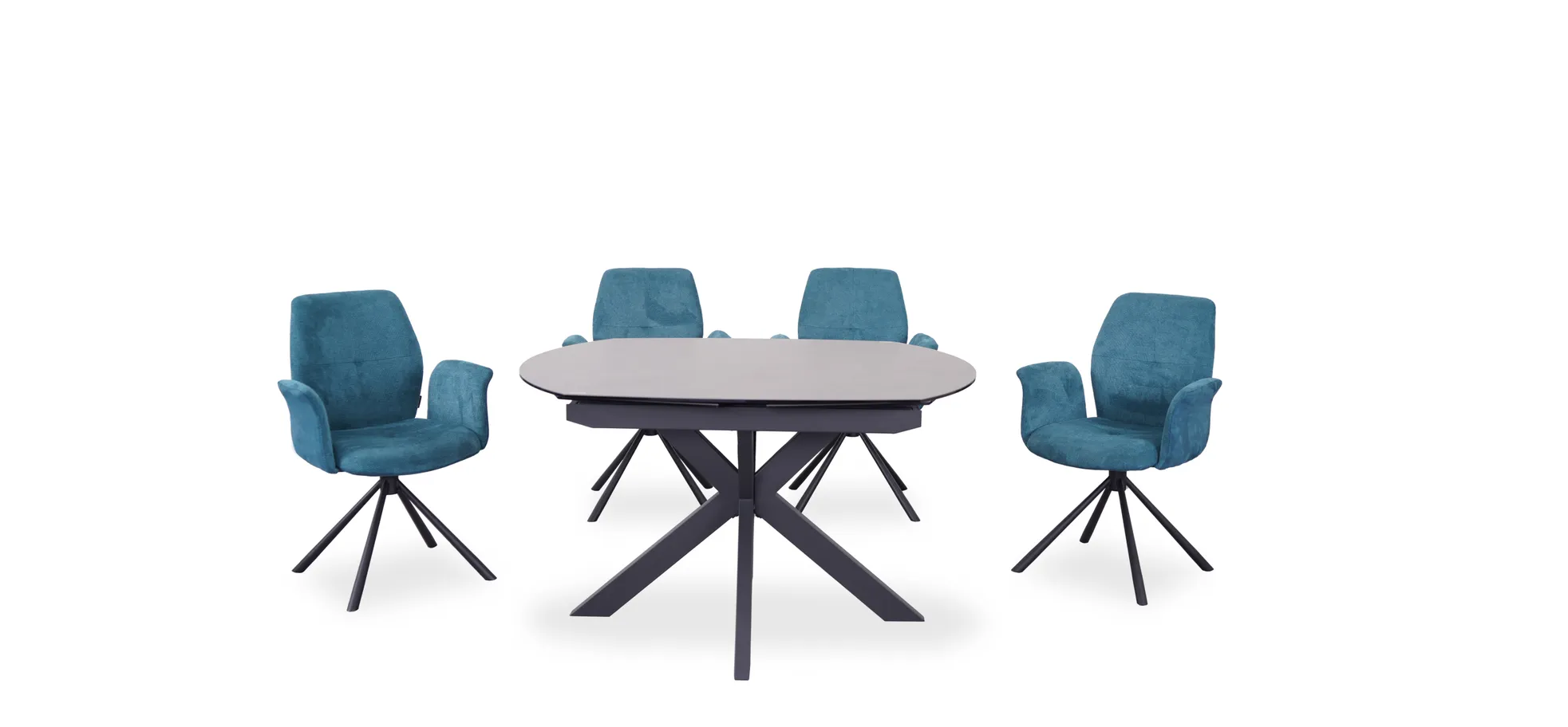 Esstisch, ausziehbar, Glaskeramik grau - Meggie