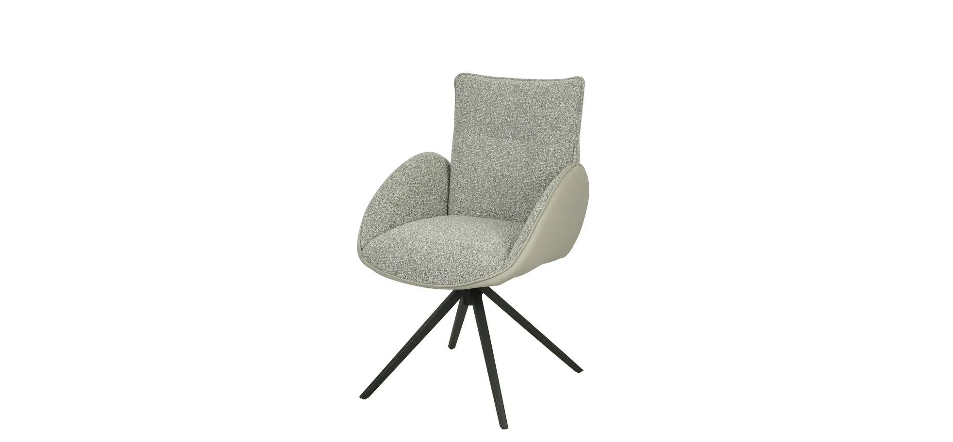 Armlehnstuhl, silberfarben - Maura