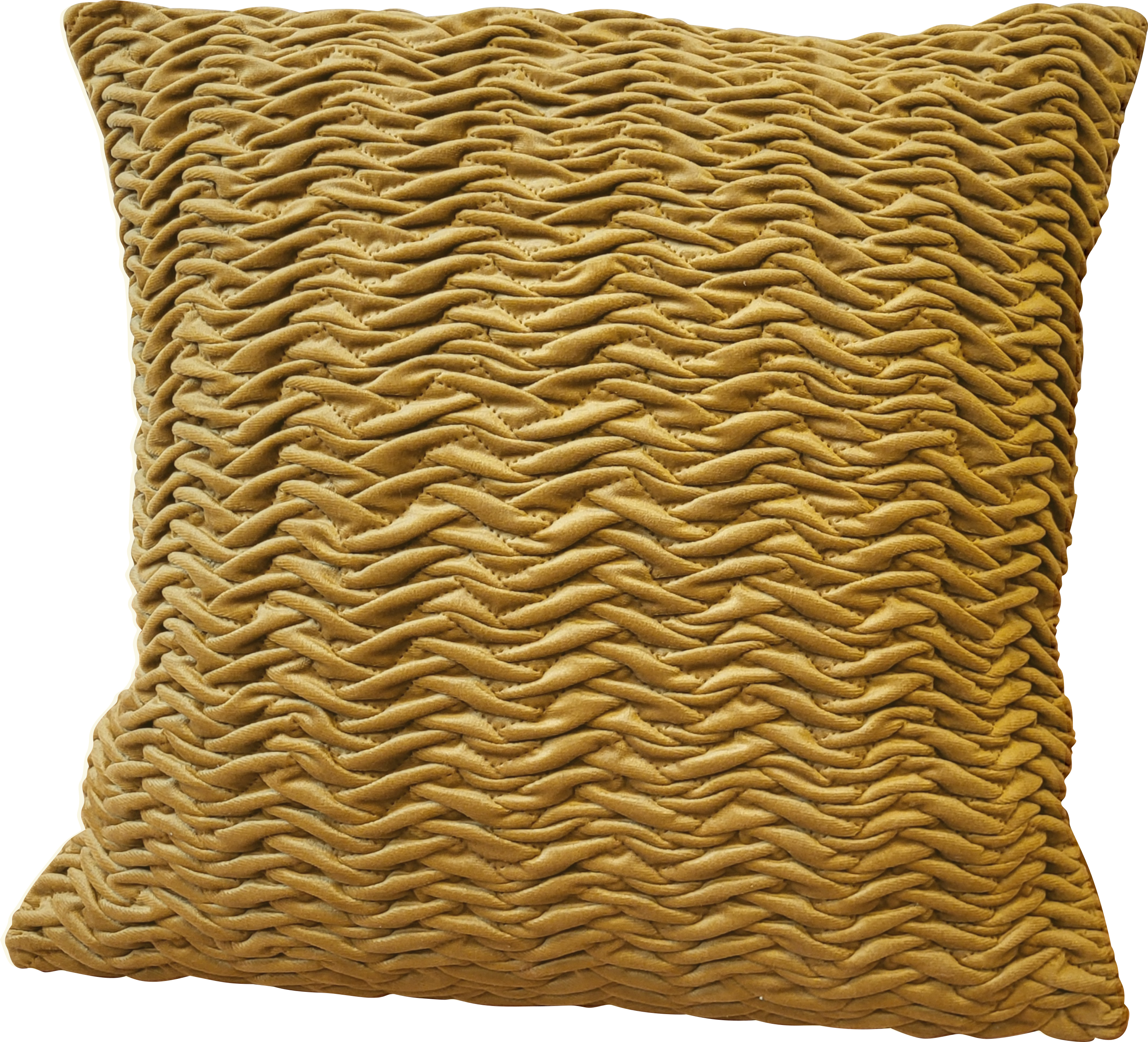 Kissenhülle "Cringe", Samtoptik, curry - 50x50cm, 100% Polyester