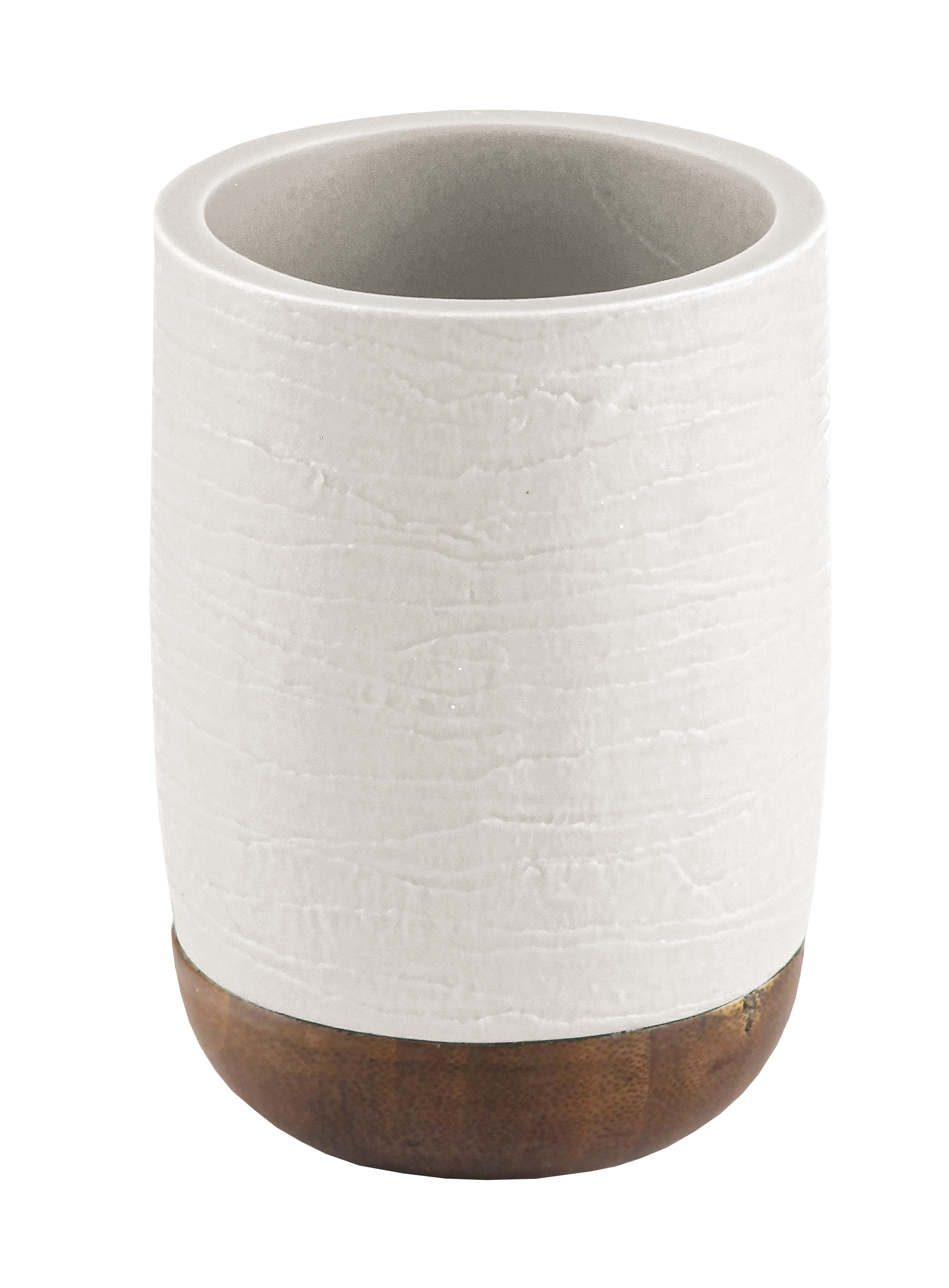 Zahnputzbecher, Harper, Auster - Polyresin/Bambus