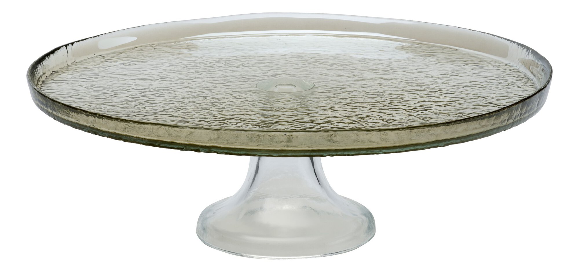 Platte Luzia, auf Fuß - glas, braun, 28cm