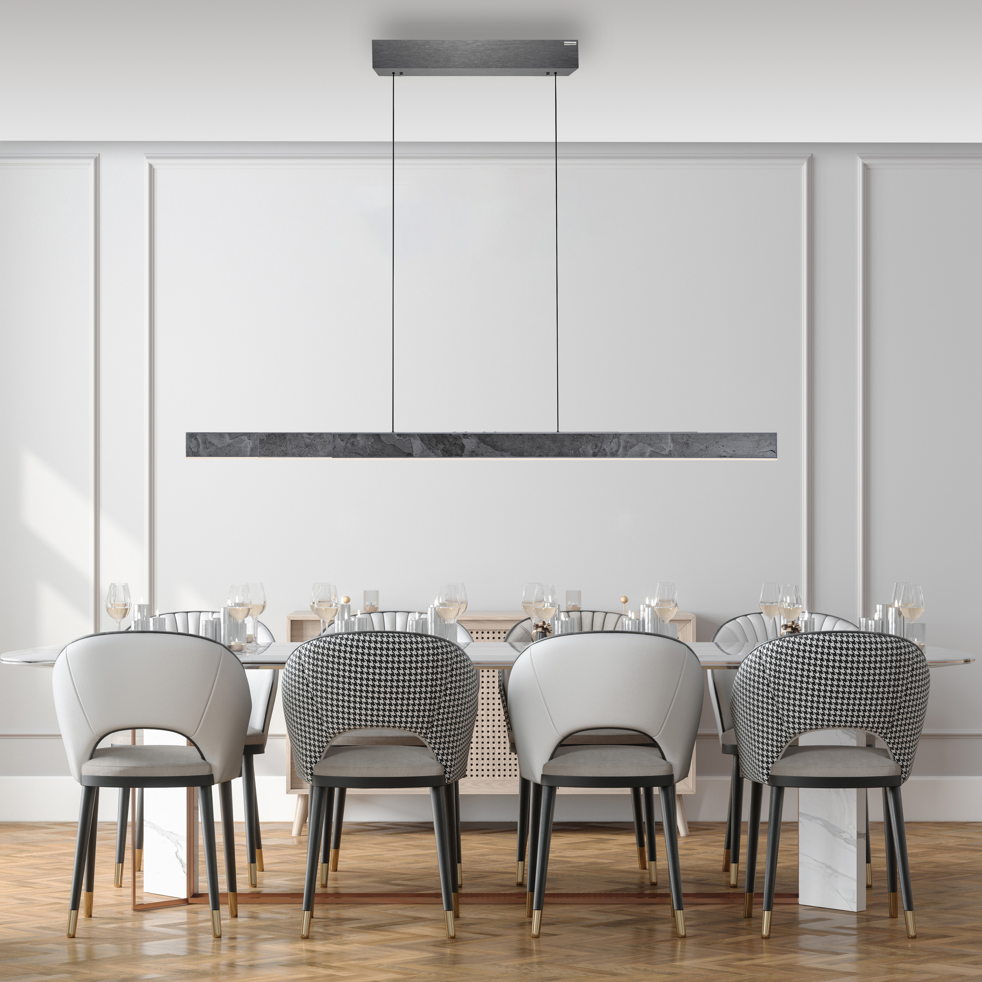 Pendelleuchte PURE Moto-Rise - grau/schiefer, elektr. höhenverstellbar/ausfahrbar