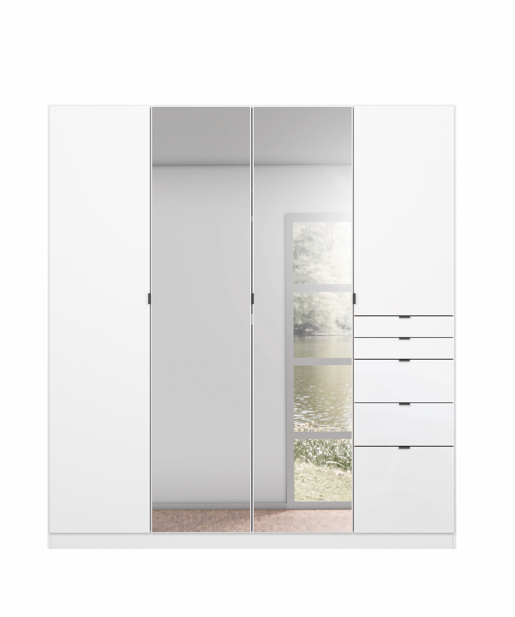 Drehtürenschrank, alpinweiß  - Rovano