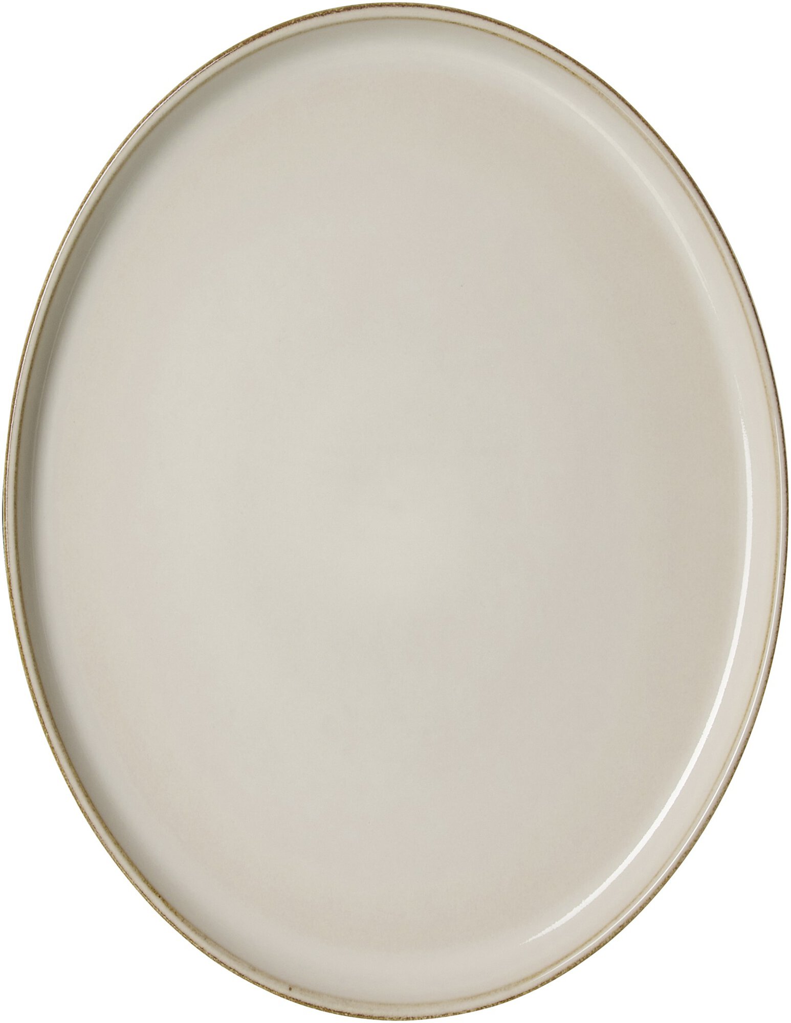 Platte Olivia, oval - steingut, beige, 19x25cm