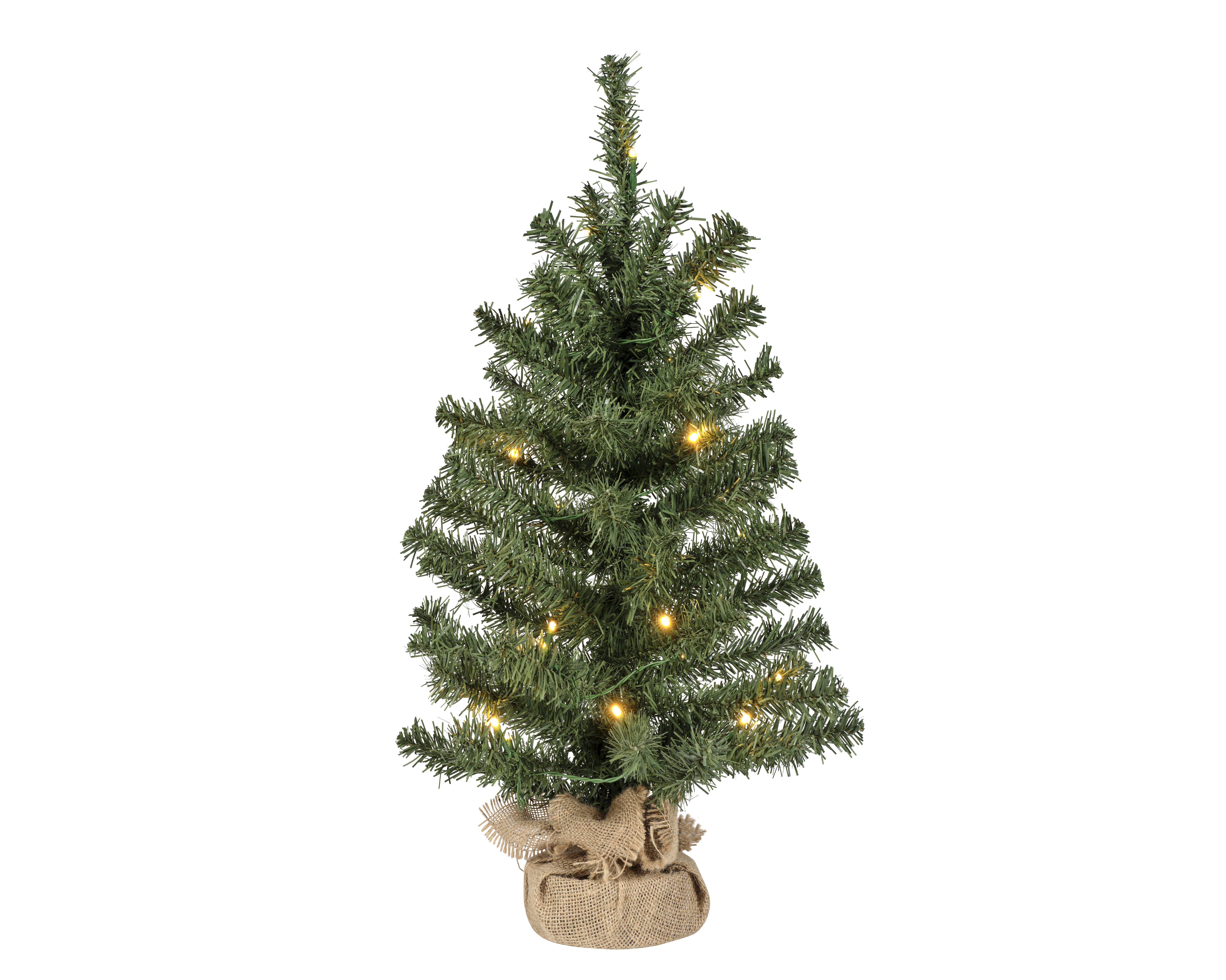 LED Mini-Baum - grün/warmes weiss, PVC, Ø35-H60cm-20L