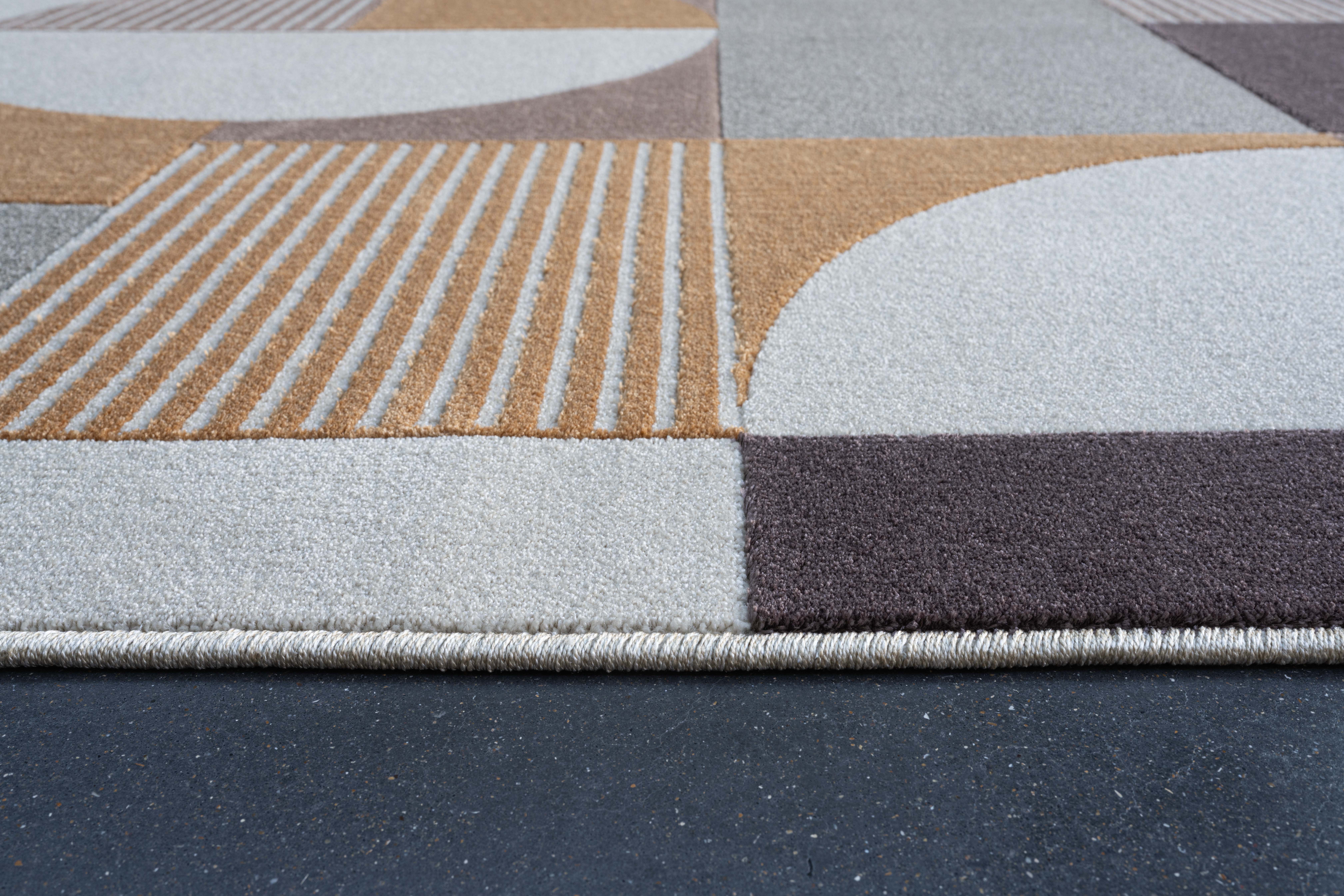 Webteppich, braun-weiß, 160x230 cm - Rilano