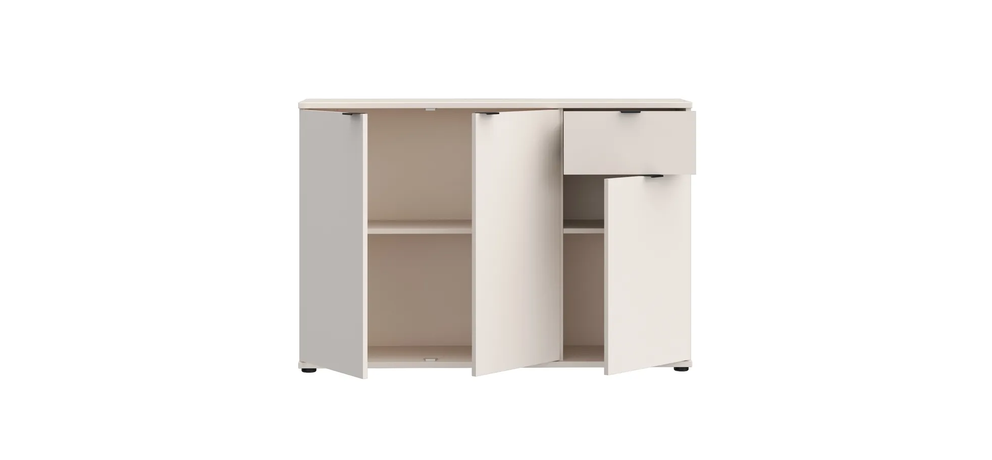 Kommode, Sand, 3 Türen, 1 Schub - Finella