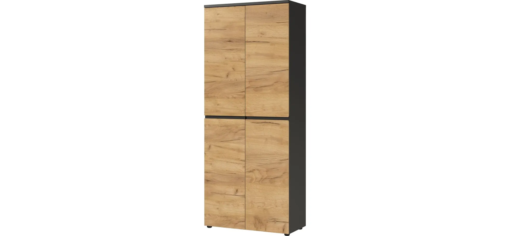 Aktenschrank GRIFFIN - B/H/T ca. 80x197x40 cm, Graphit, Eiche Dekor