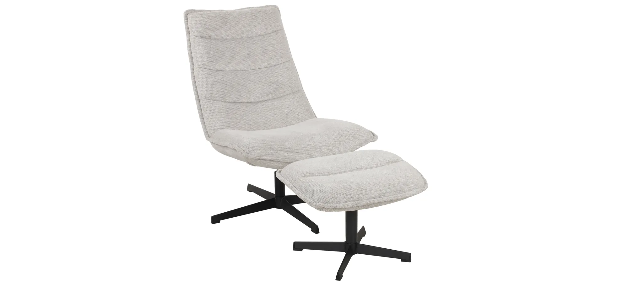 Relaxsessel mit Hocker, hellgrau - Danika