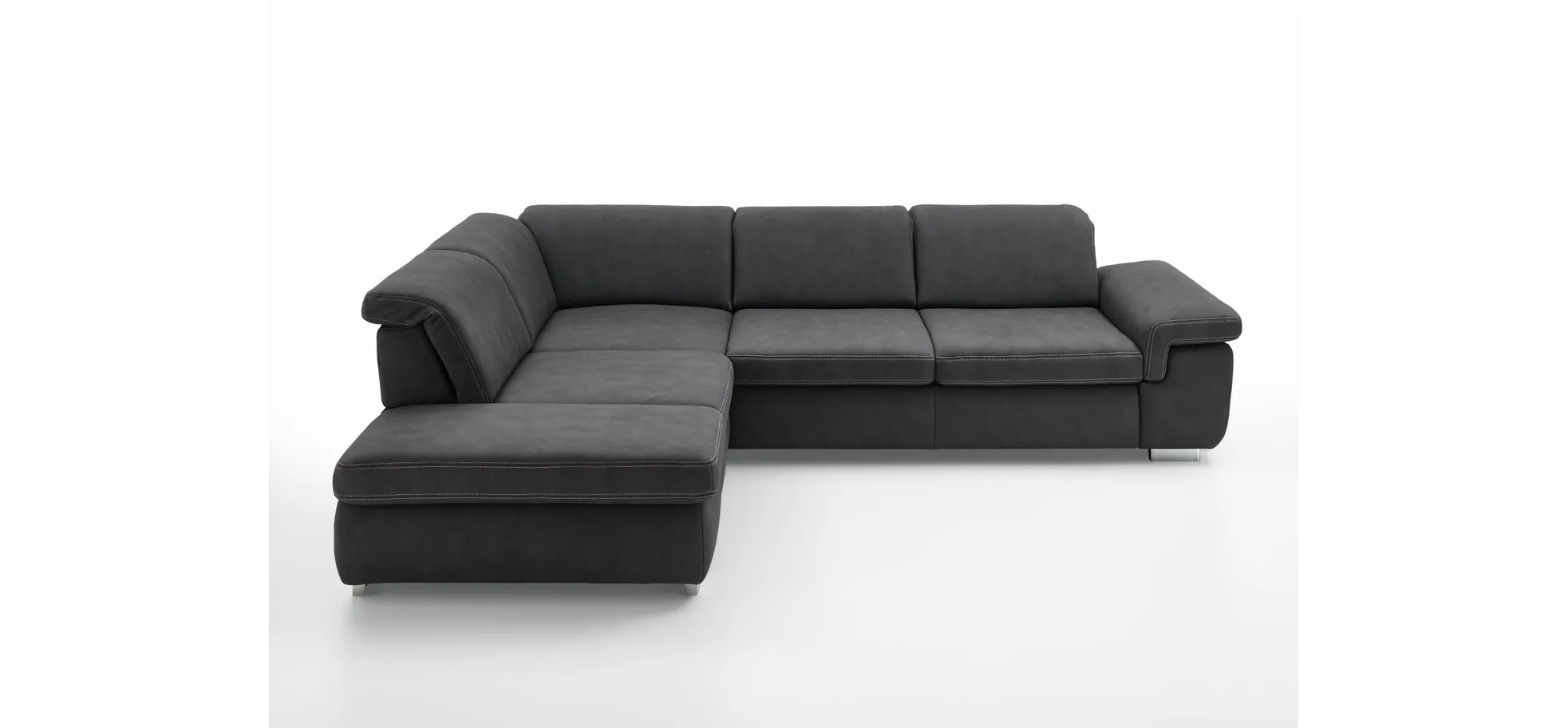 Ecksofa - 1,5-Sitzer mit Ecke rechts, Stoff Dunkelgrau