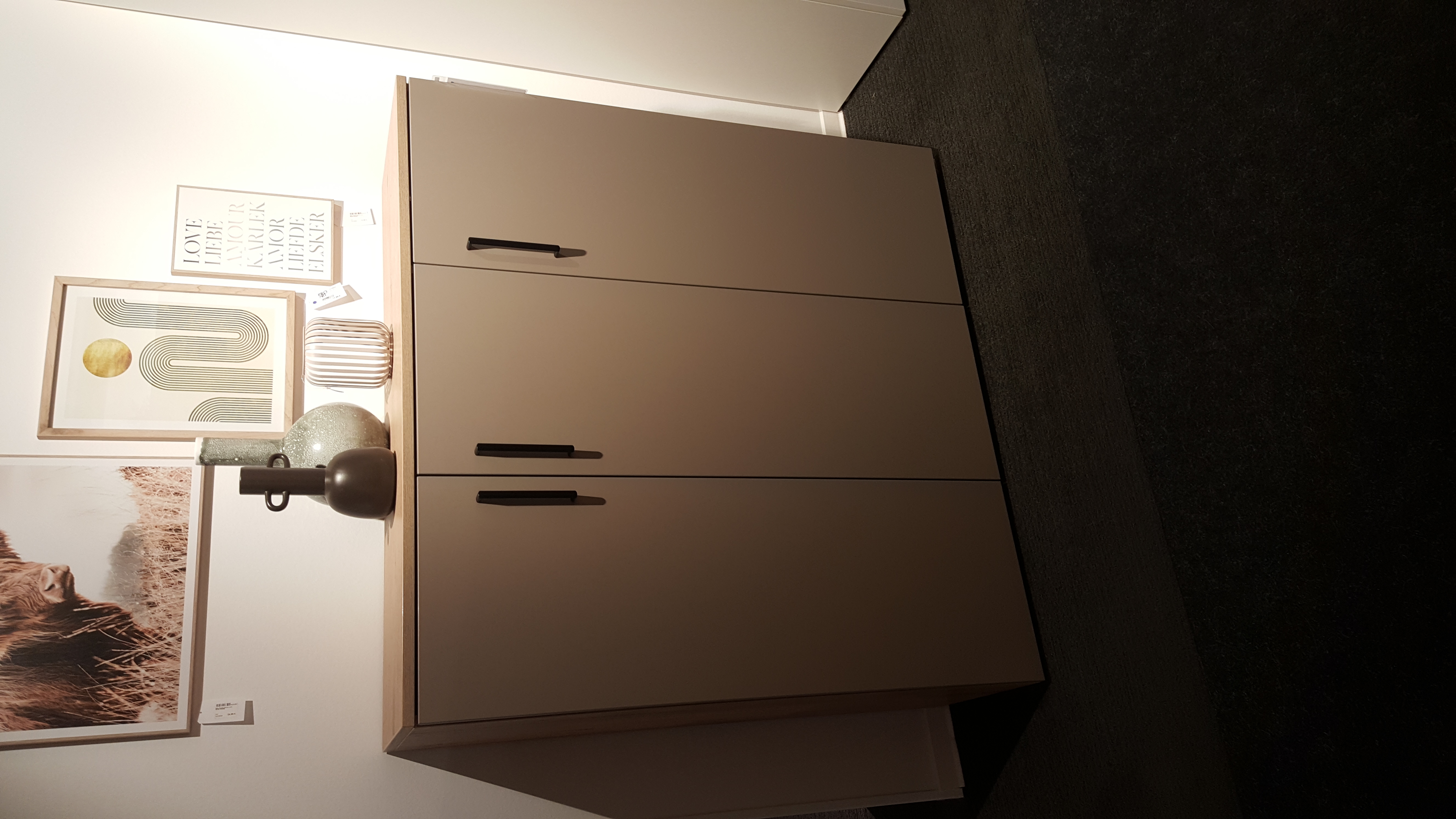 Schuhschrank Steineiche/Steingrau Dekor - LS25 Ionica