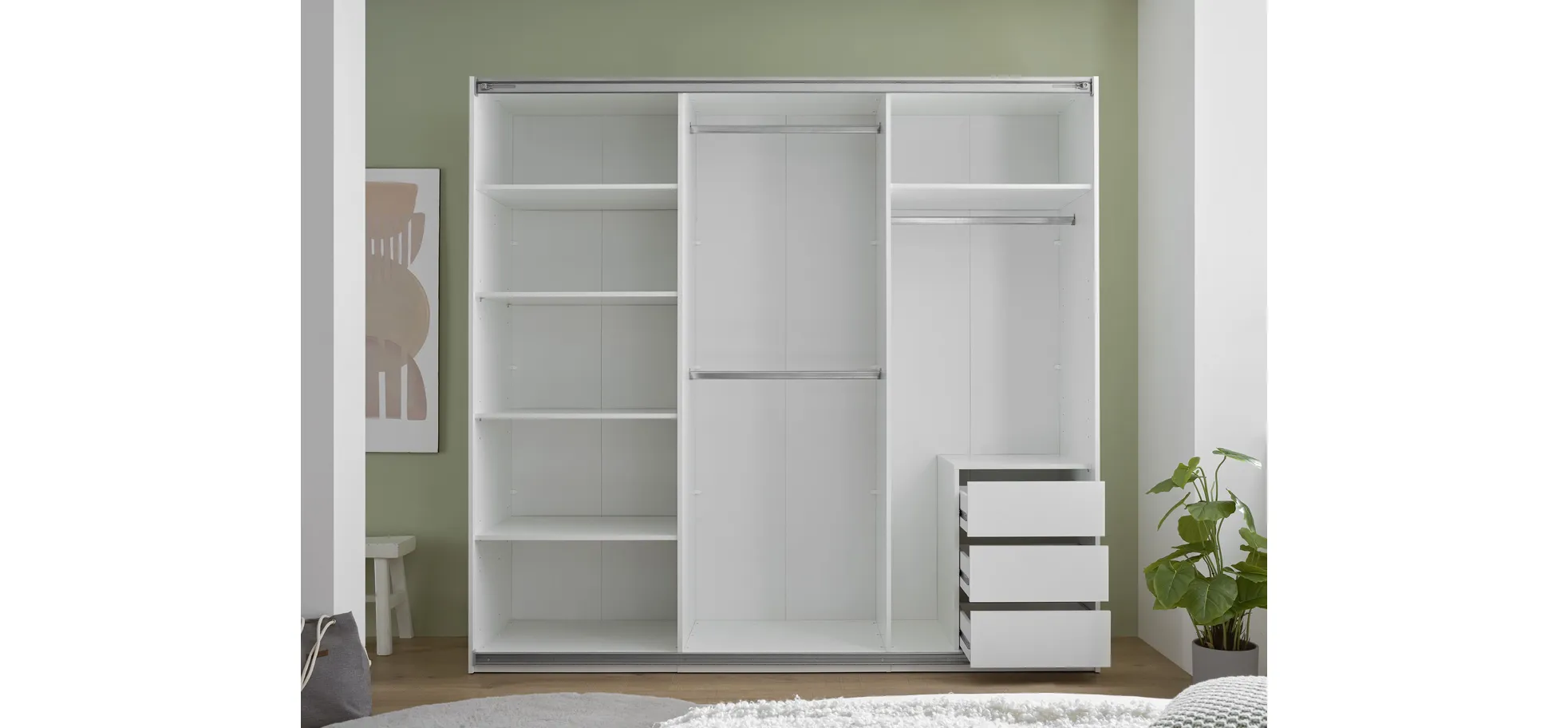 Schwebetürenschrank, weiß - MyStyle 3056