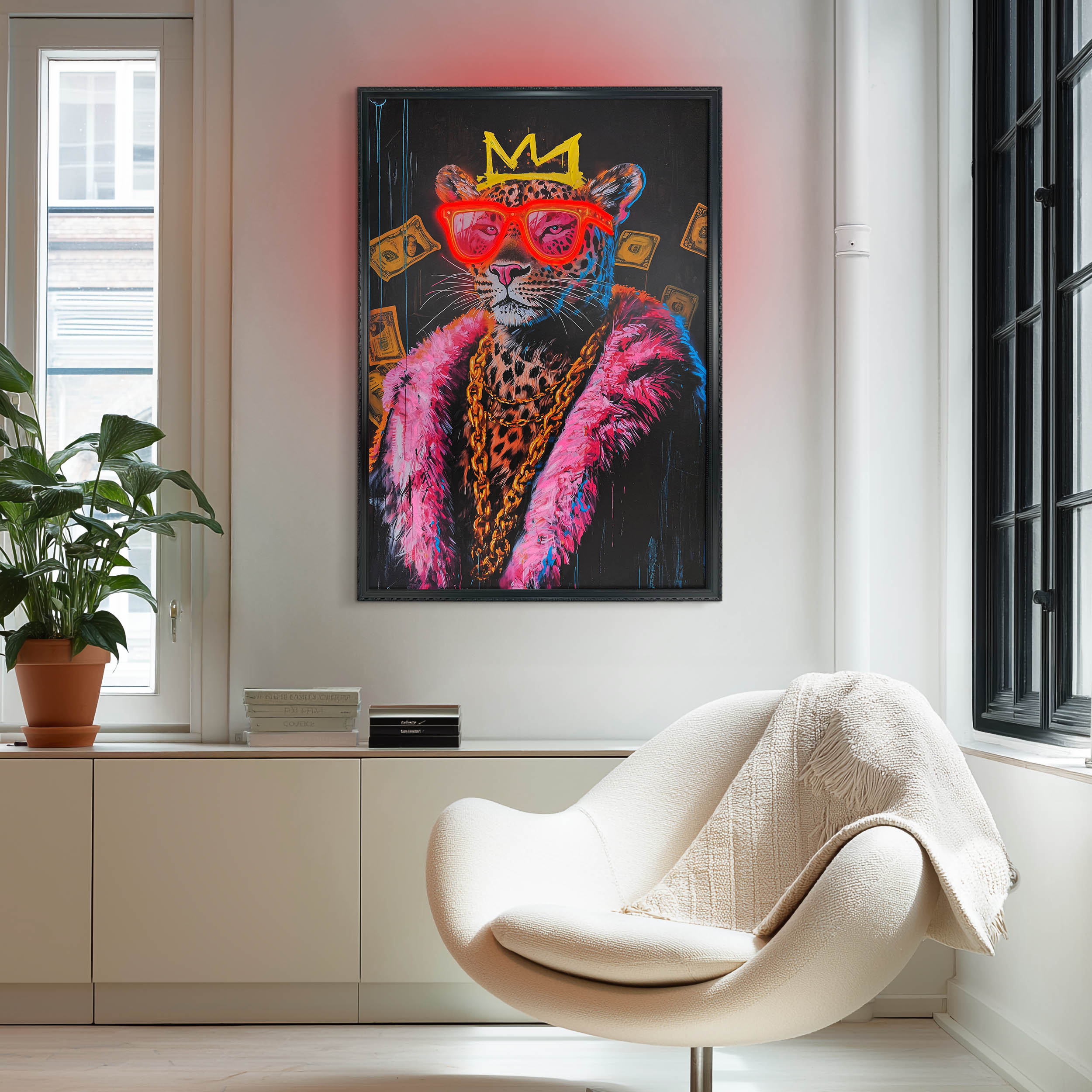 Neon LED Art Black - 70x100cm, pimpin leo