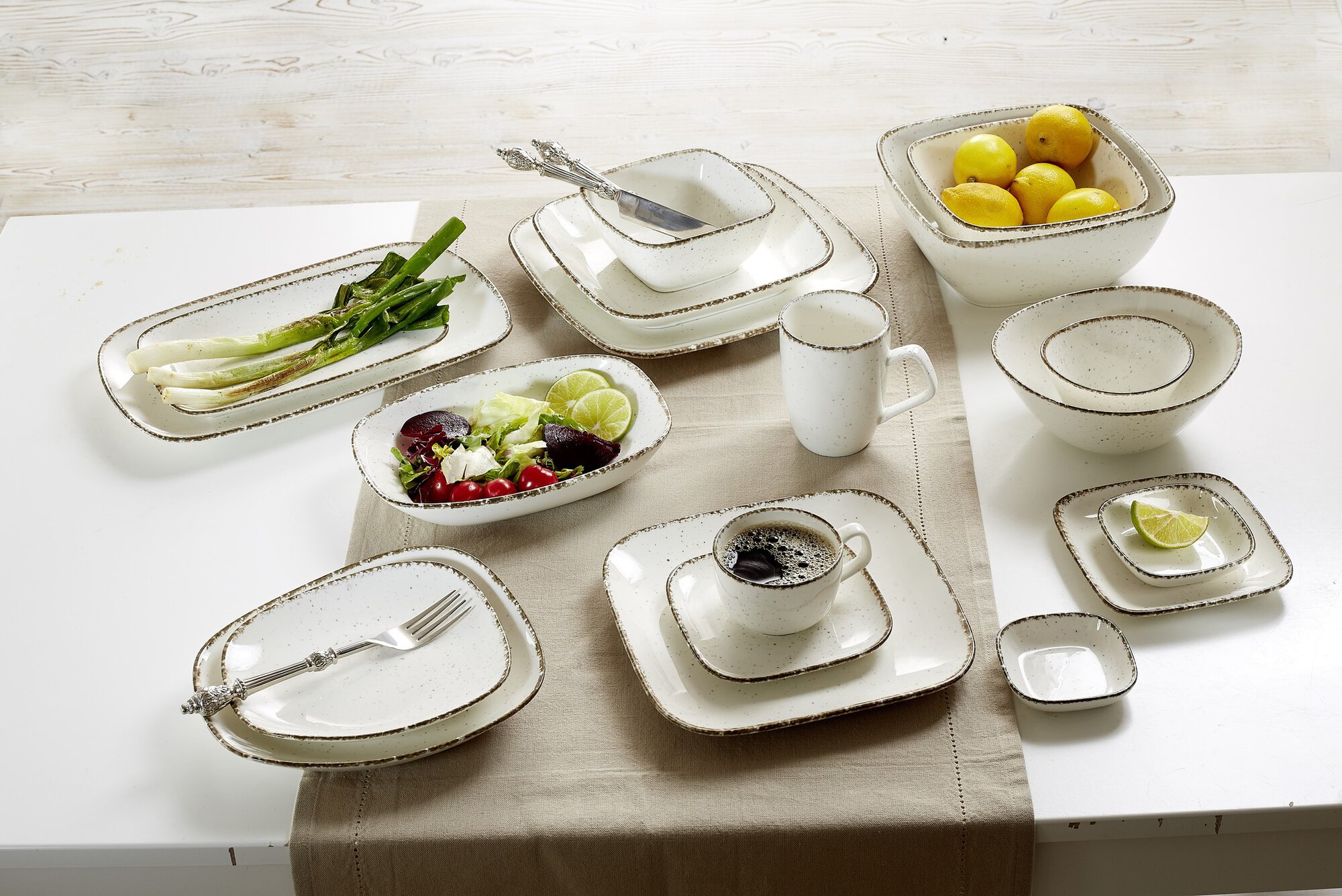 Platte Casa Creme 24 x 15,5 cm - Porzellan, spülmaschinenfest, rechteckig, beige