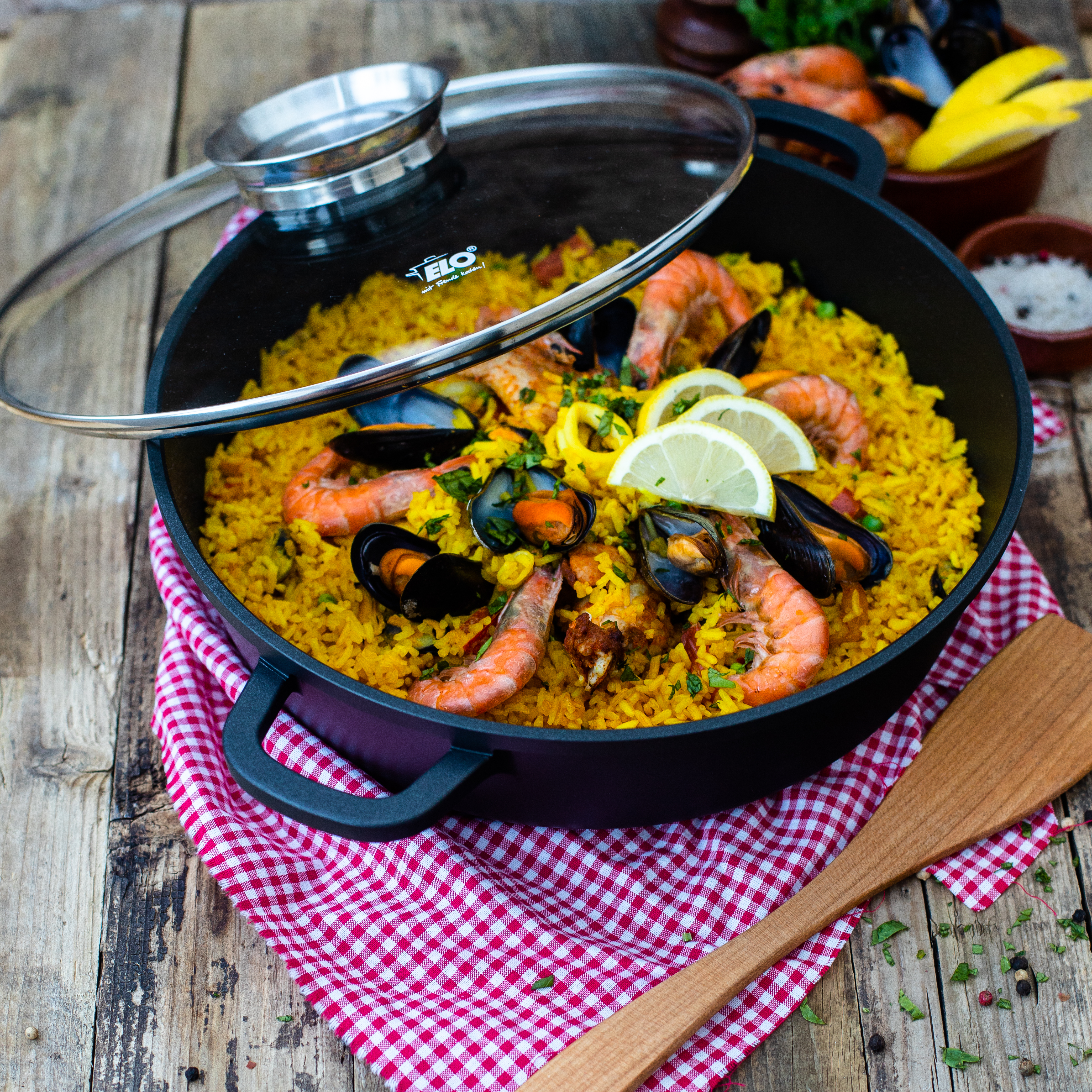 Servierpfanne Alucast - 28cm, Glasdeckel