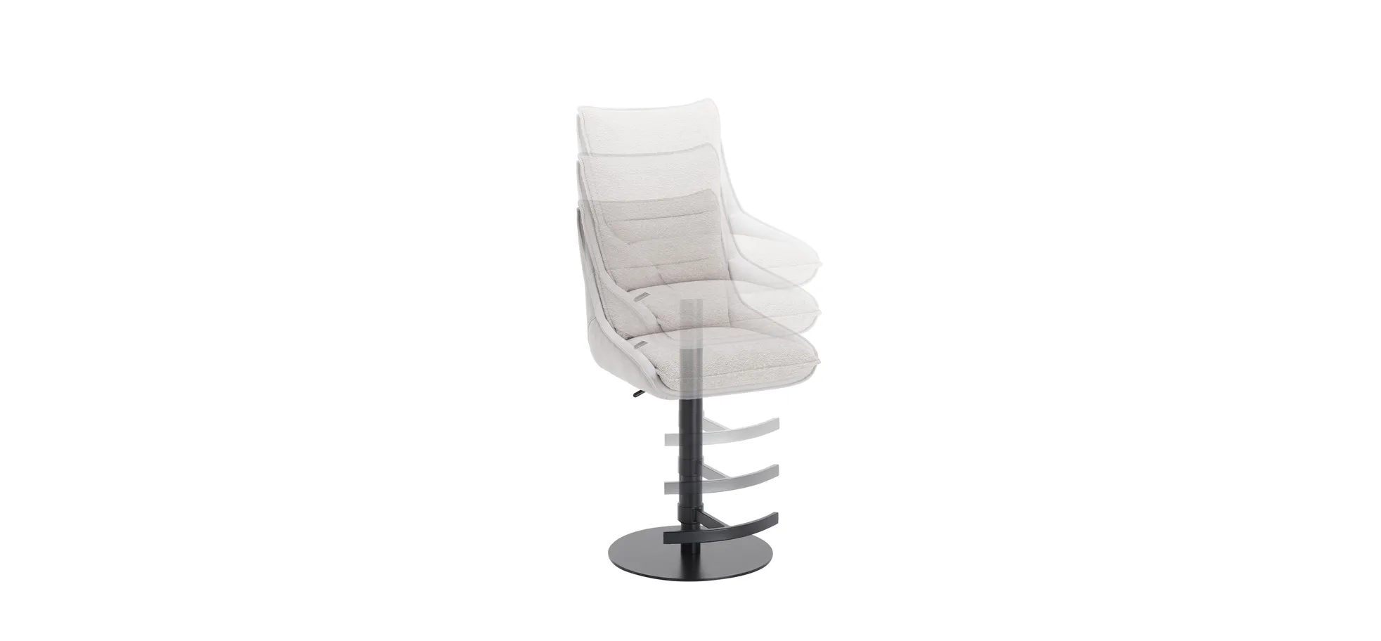 Barhocker, höhenverstellbar, Bezug silver - Mandy