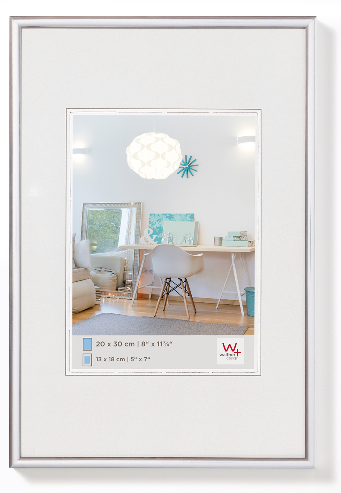 Bilderrahmen, New Lifestyle, Kunststoffprofil - 60X90 SILBER
