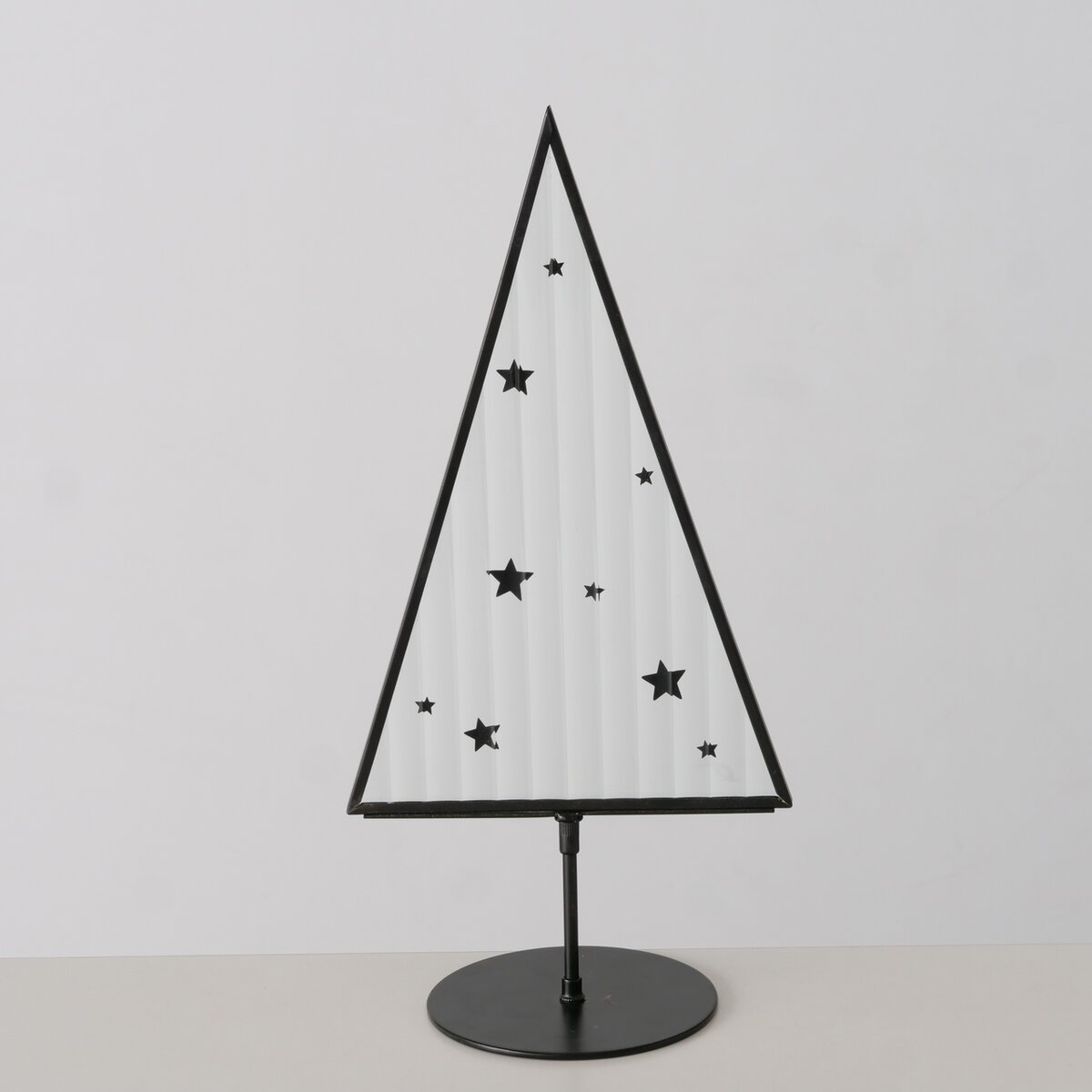 Dekoaufsteller Stanny, Weihnachtsbaum - H 31,50 cm, Eisen pulverbesch., Glas