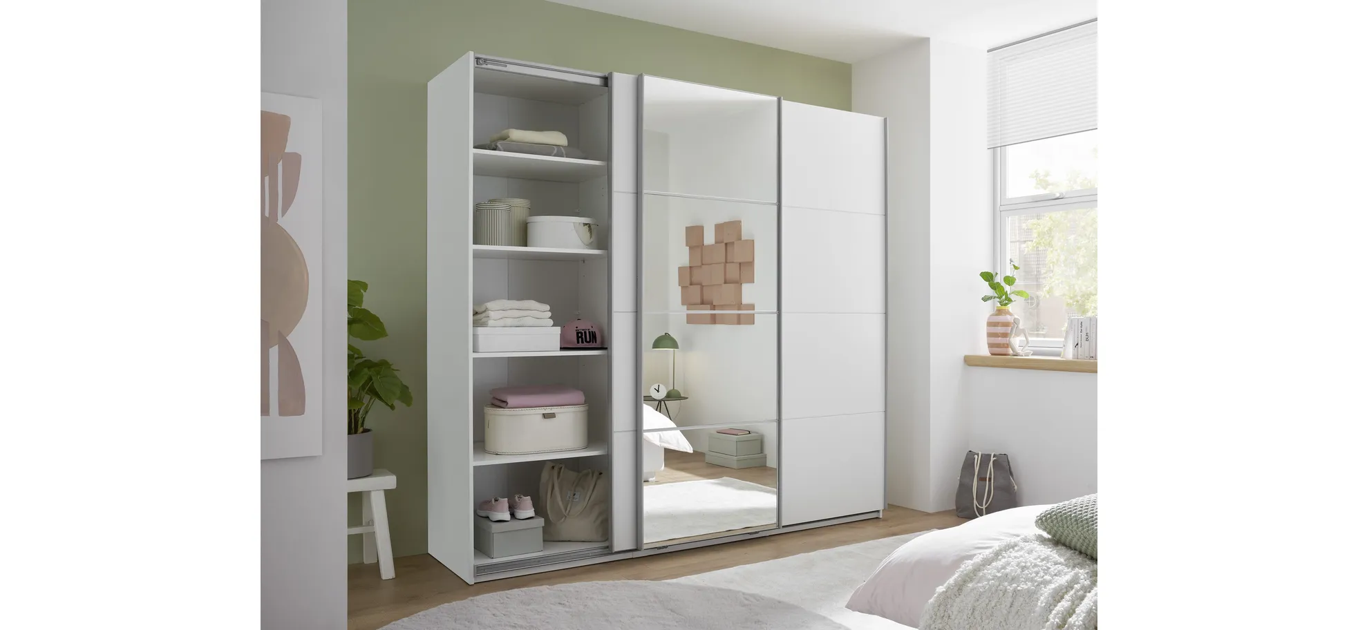 Schwebetürenschrank, weiß - MyStyle 3056