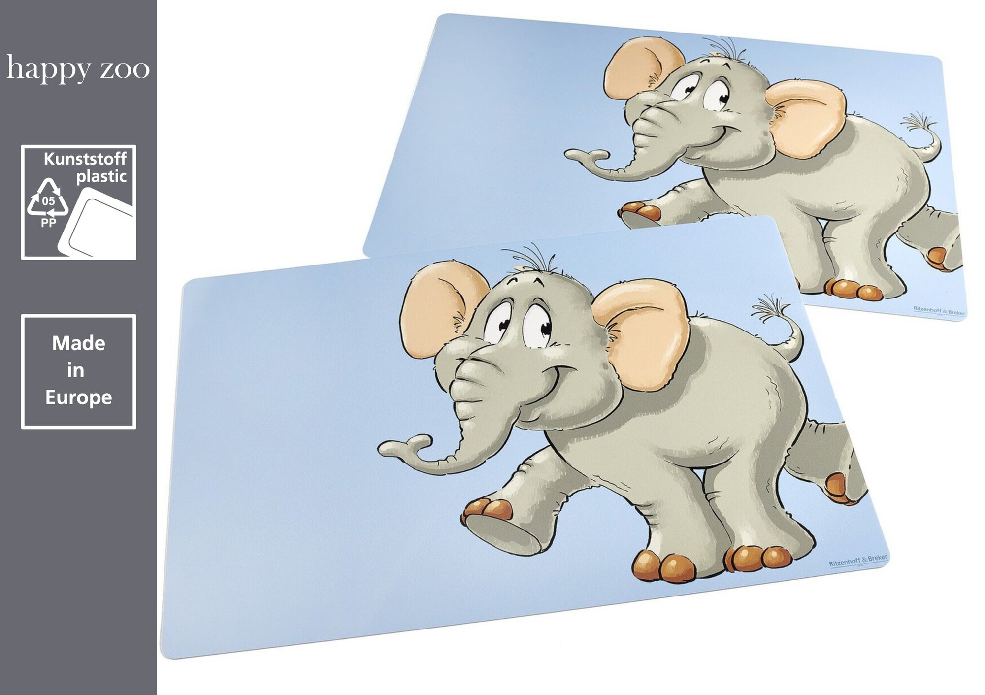 Platzmatte Happy Zoo Eddie 30 x 45 cm - Kunststoff, rechteckig