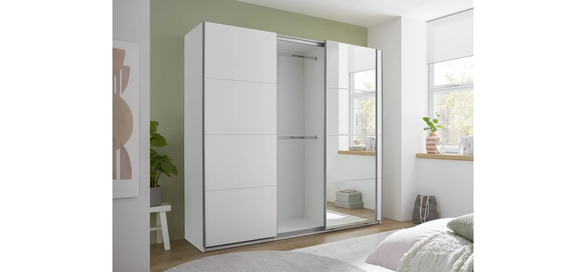 Schwebetürenschrank, weiß - MyStyle 3056