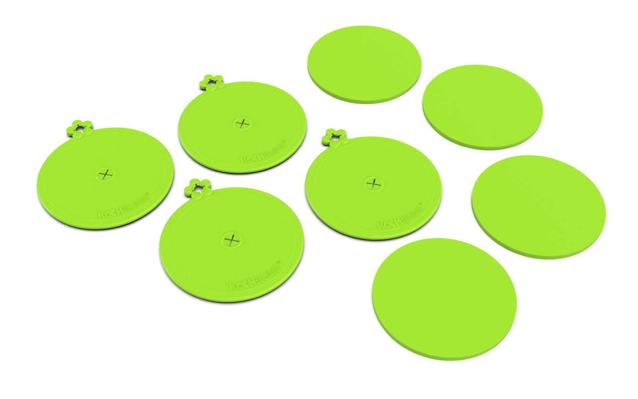 Glasabdeckung mit Trinkhalmfunktion 3-tlg. - limette