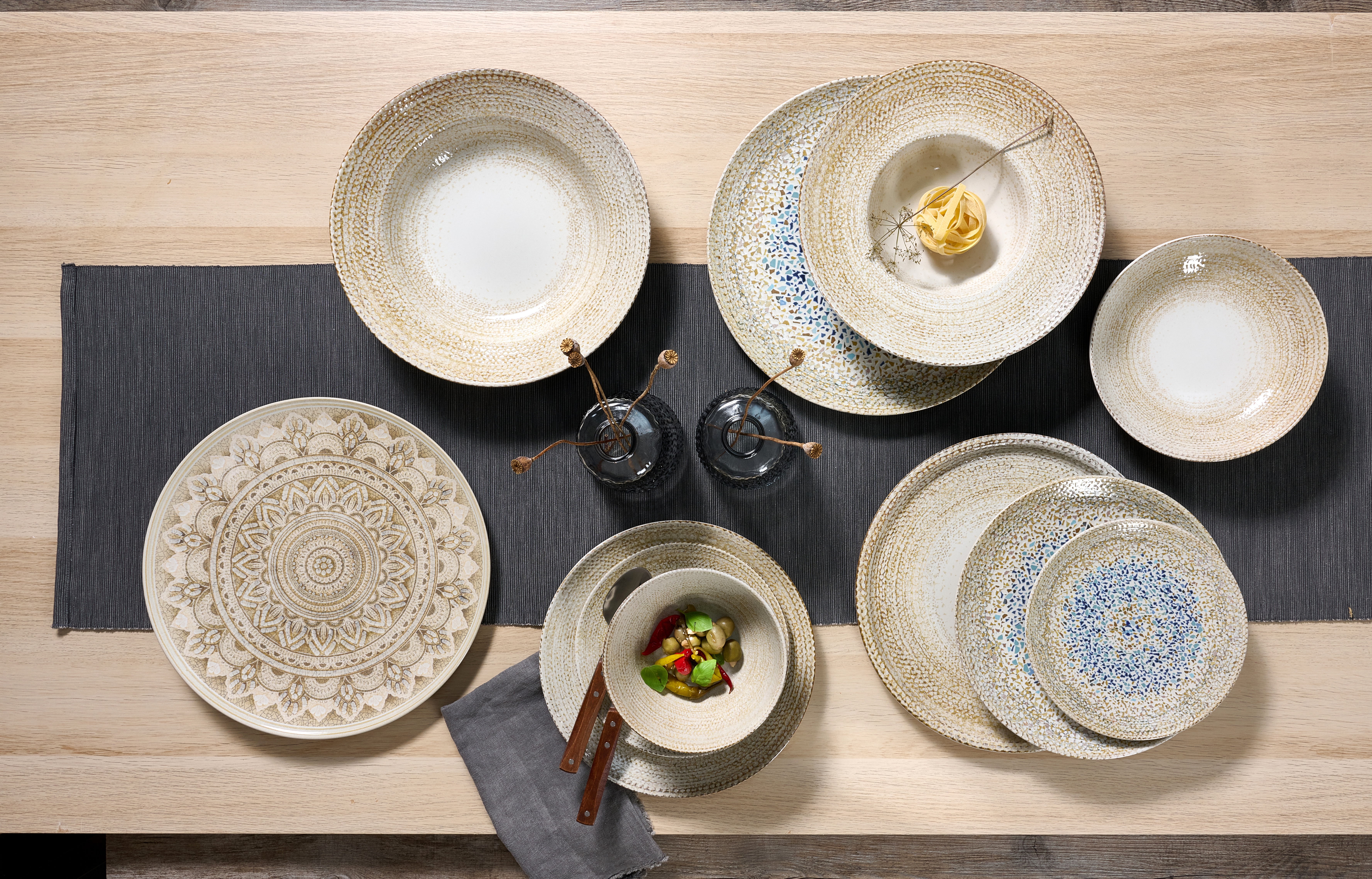 Platzteller Rimini Mandala, sand - steinzeug, 32cm