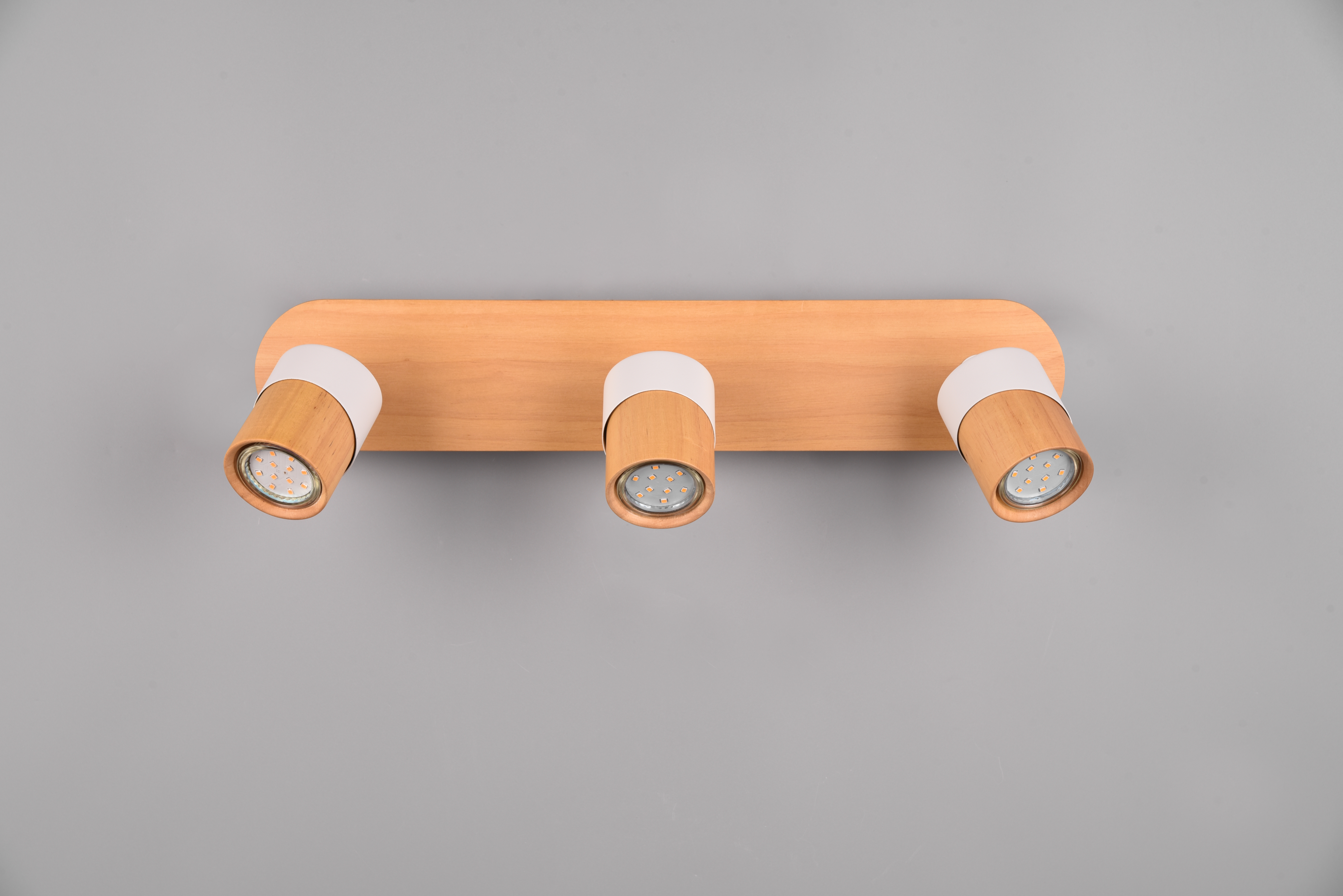 Strahler Aruni - Weiß Metall-Design mit Holzakzenten