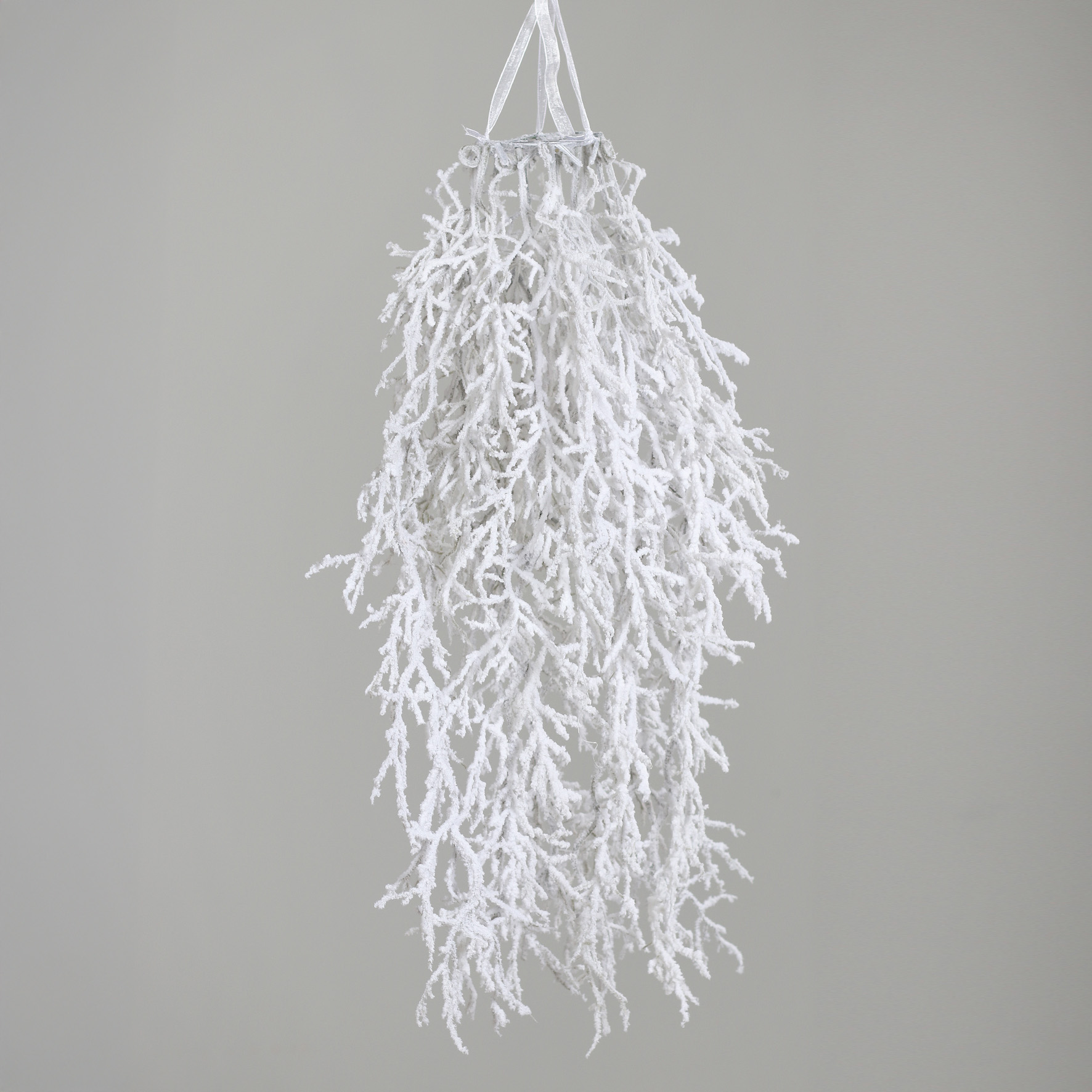 Deko Ast Tropfen zum Hängen - 60 cm, weiß