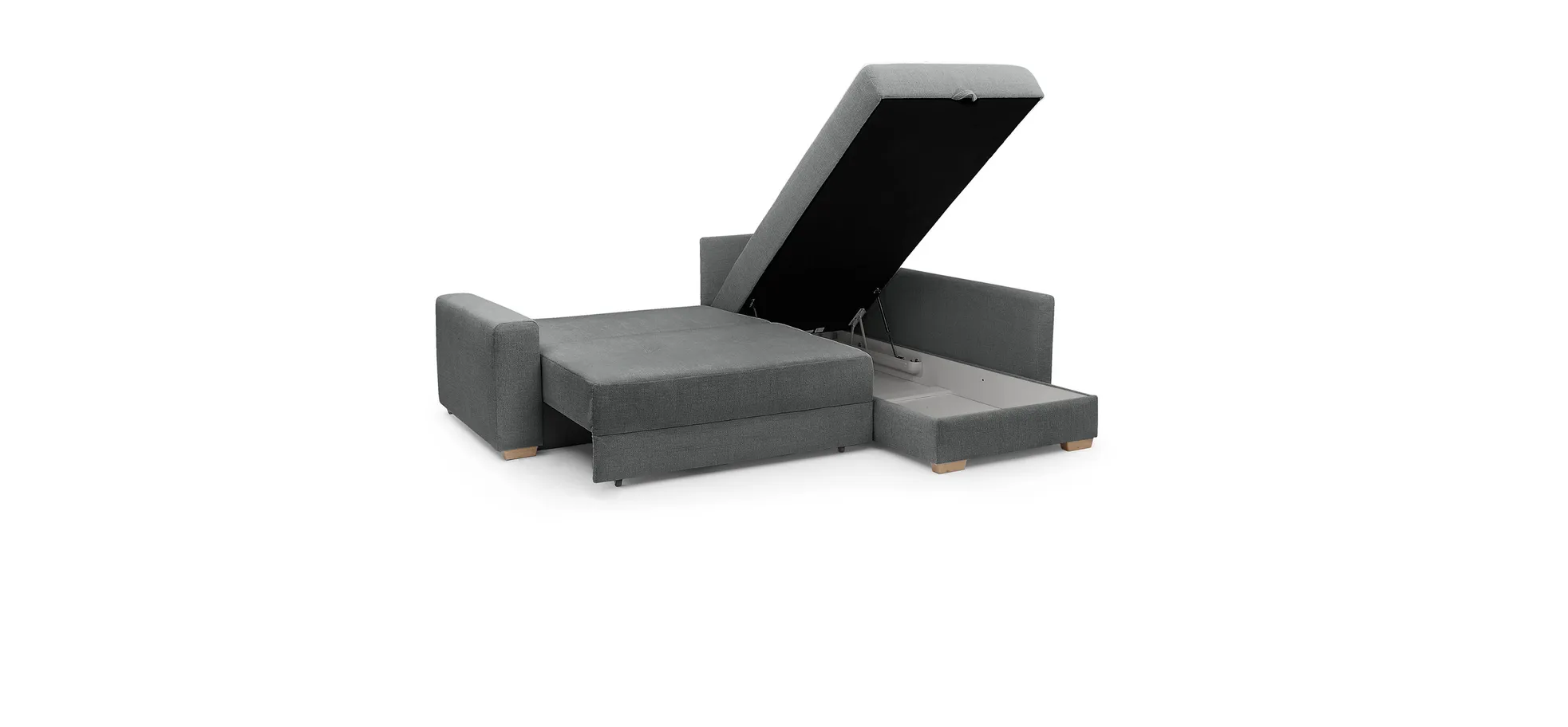 Ecksofa, Stoff Chenille dunkelgrau - Jyte